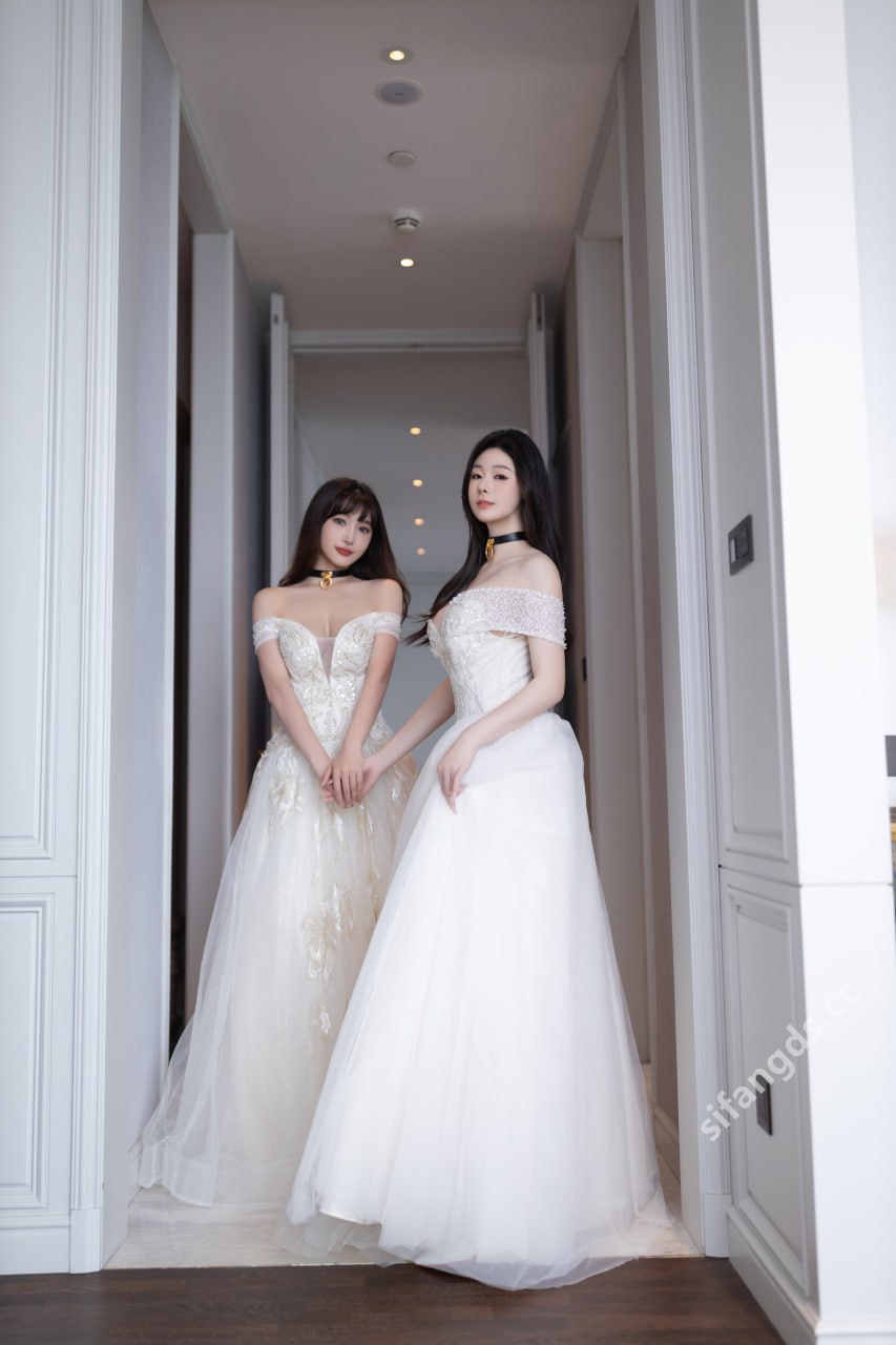 Is Xiao Dou Dou & Lu Xuan Xuan - Top-Quality Beauty, Contrast Under the Wedding Dress, 100P1V