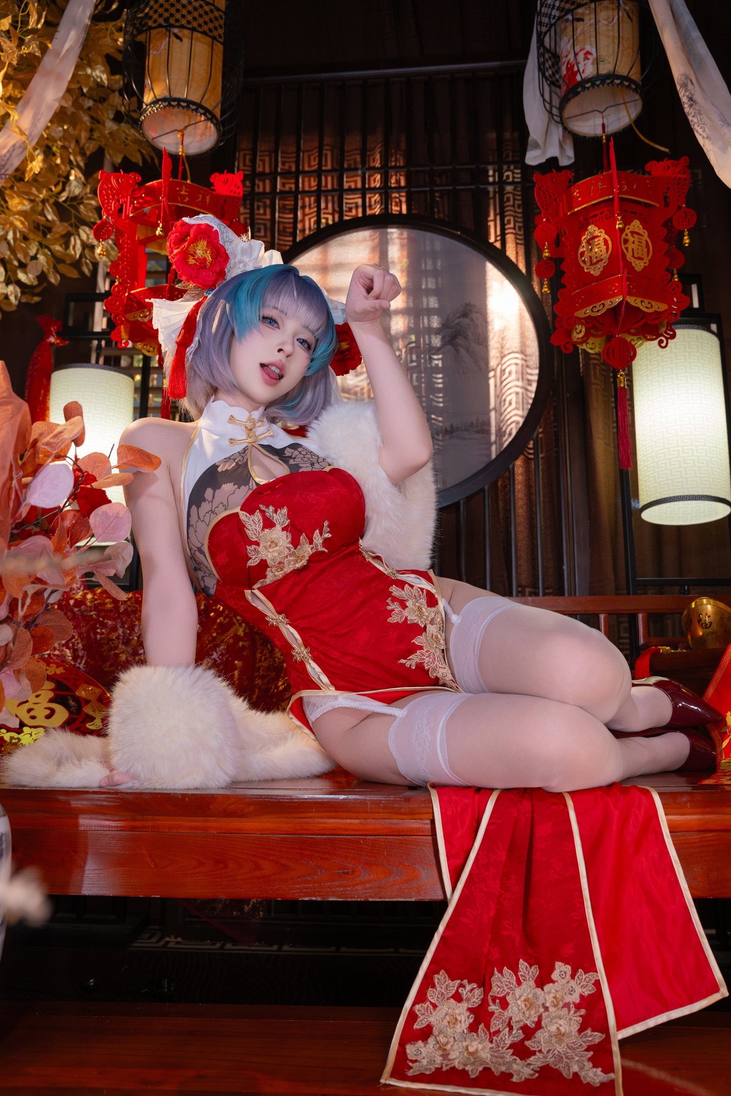清水由乃 - アズールレーン チェシャー 新春旗袍