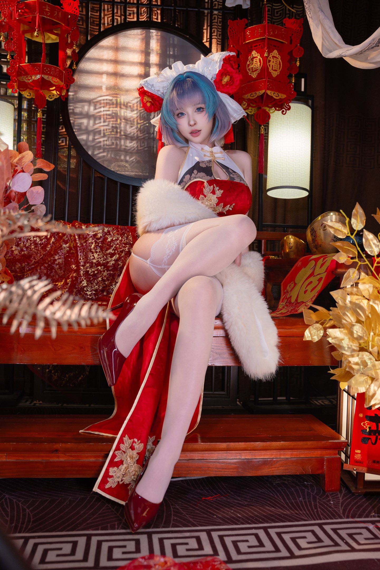 清水由乃 - アズールレーン チェシャー 新春旗袍