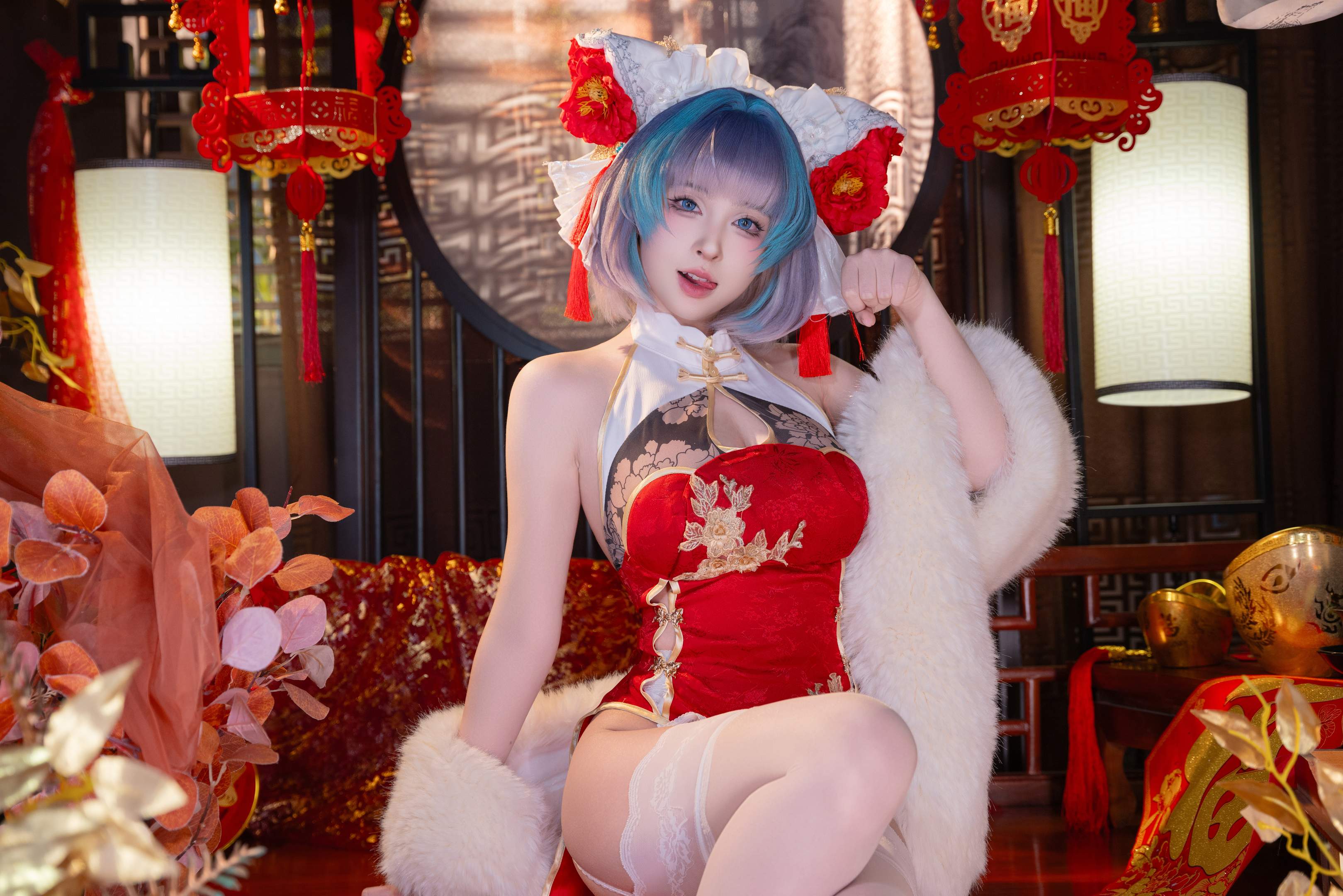 清水由乃 - アズールレーン チェシャー 新春旗袍