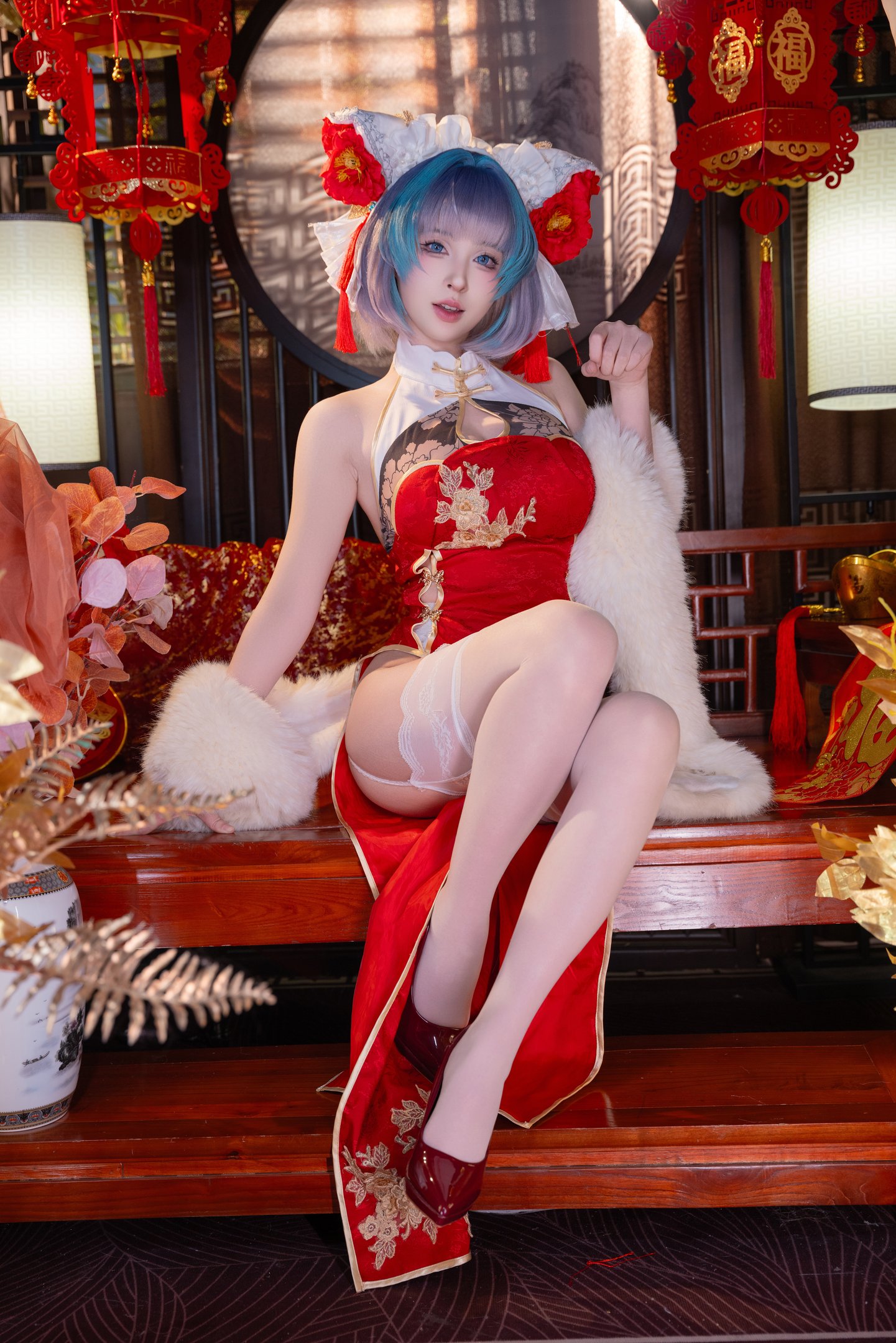 清水由乃 - アズールレーン チェシャー 新春旗袍