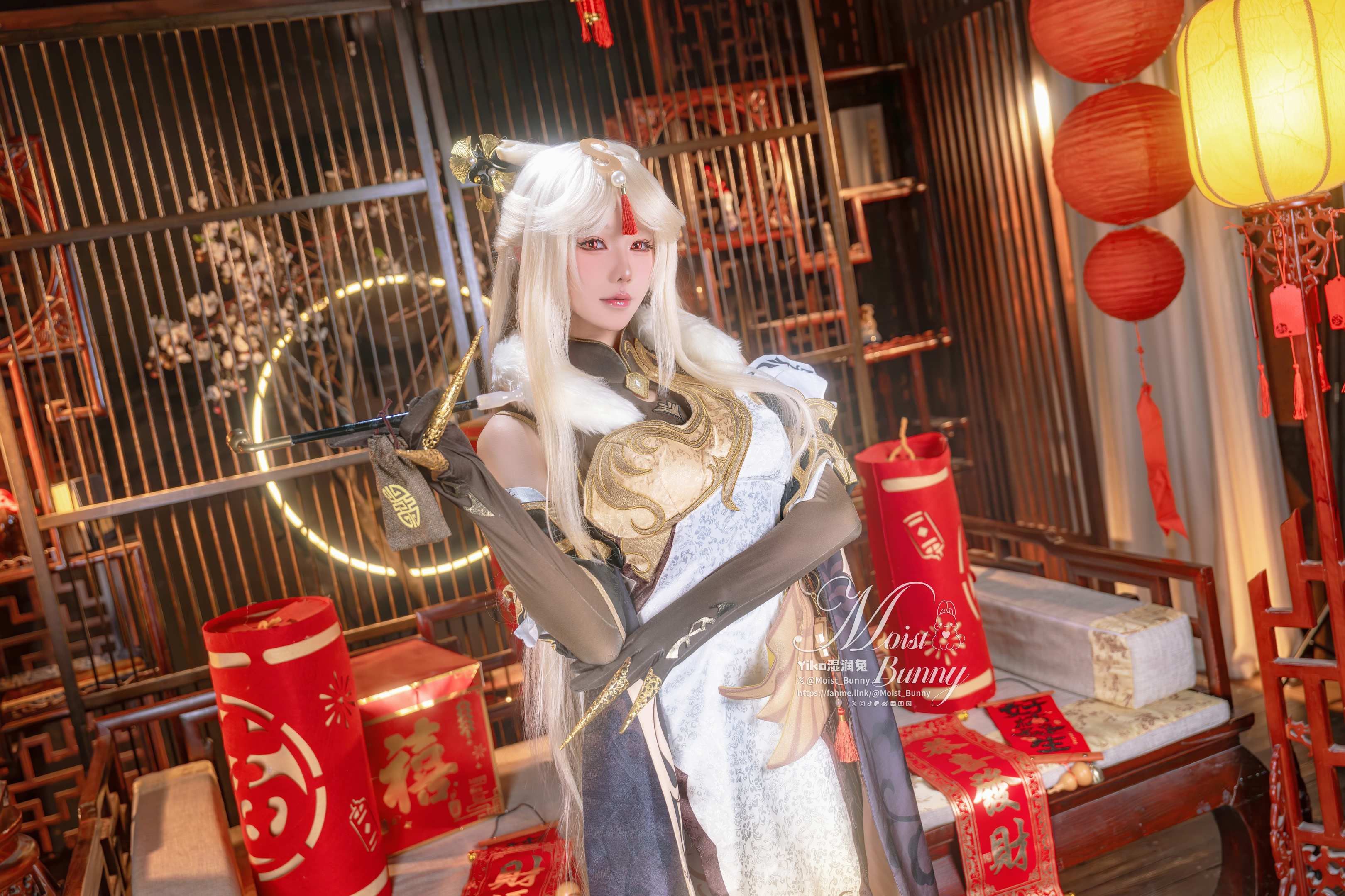 Yaoyikoutuniang Yiko湿润兔 - 金蛇来财 凝光贺岁 Good night kiss Photo Set 90P1V