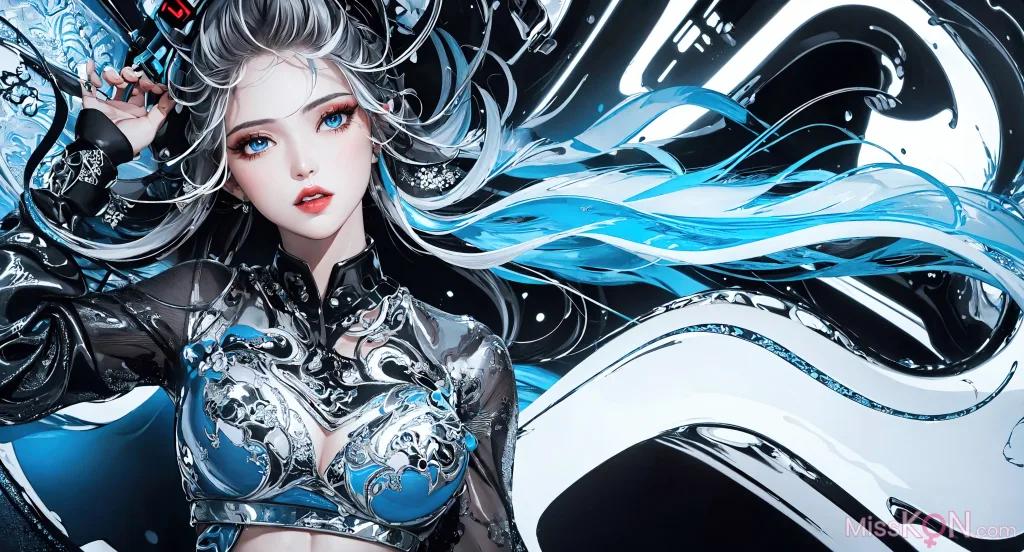 AI 生成] 賽博少女【墨跡】 (150 張照片)