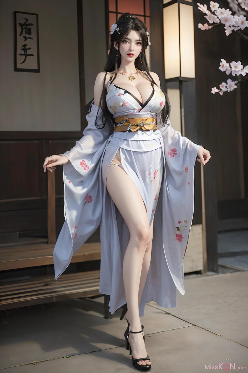 AI Generated Perfect World - Qingyi Kimono + Halter Top (127 photos)