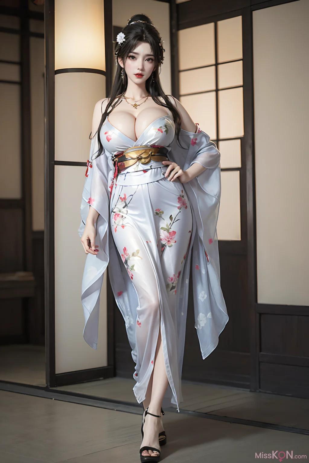 AI Generated Perfect World - Qingyi Kimono + Halter Top (127 photos)