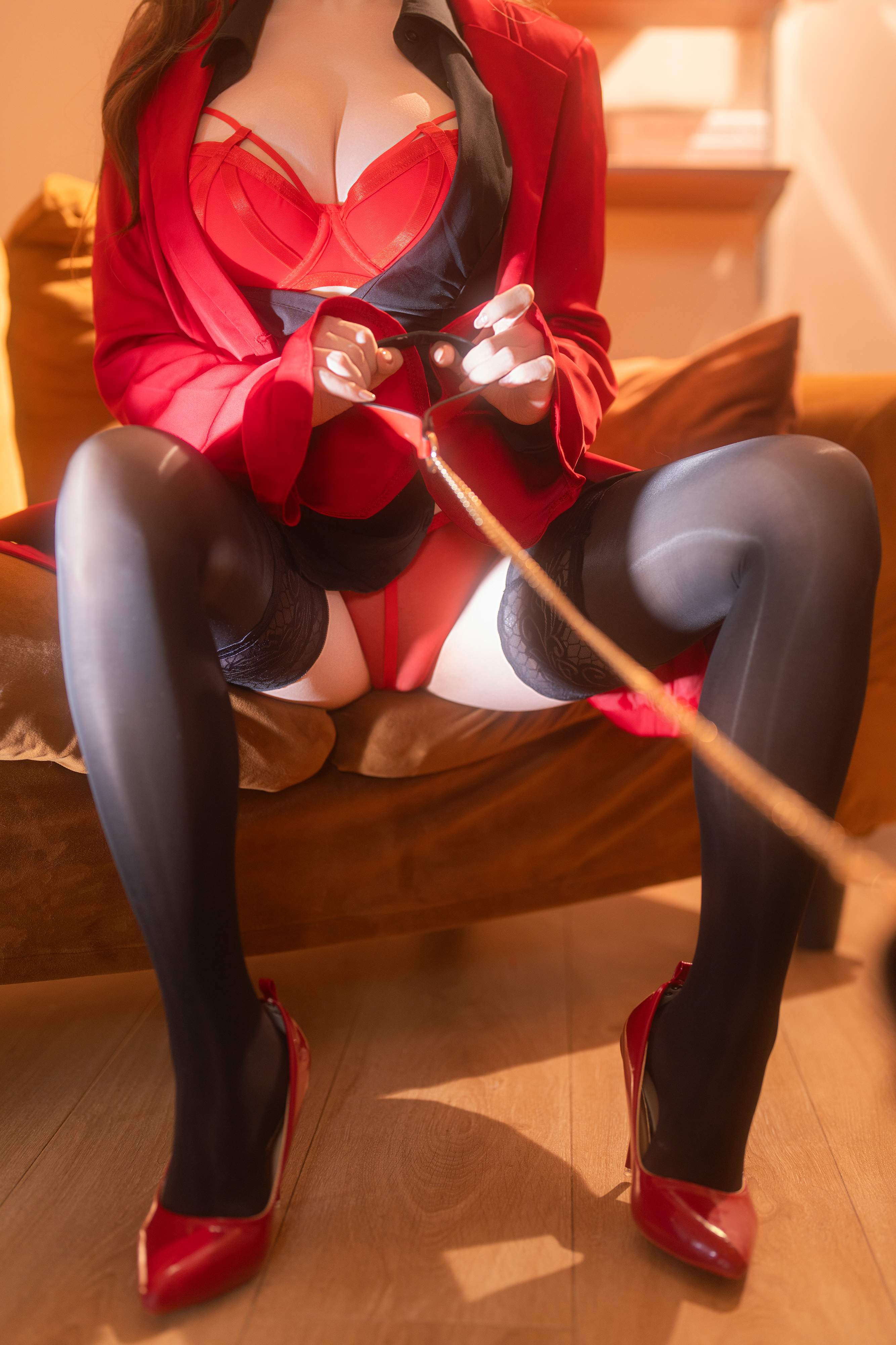 Hoshilily Dog Training Diary Black Stockings Cosplay Set