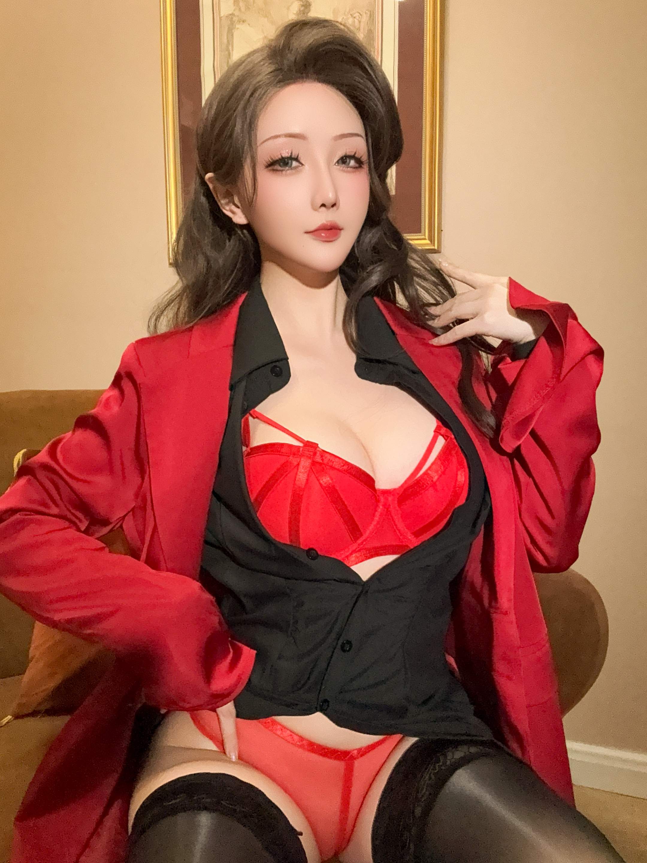Hoshilily '개 훈련 일기' 검은 스타킹 하이힐 코스프레