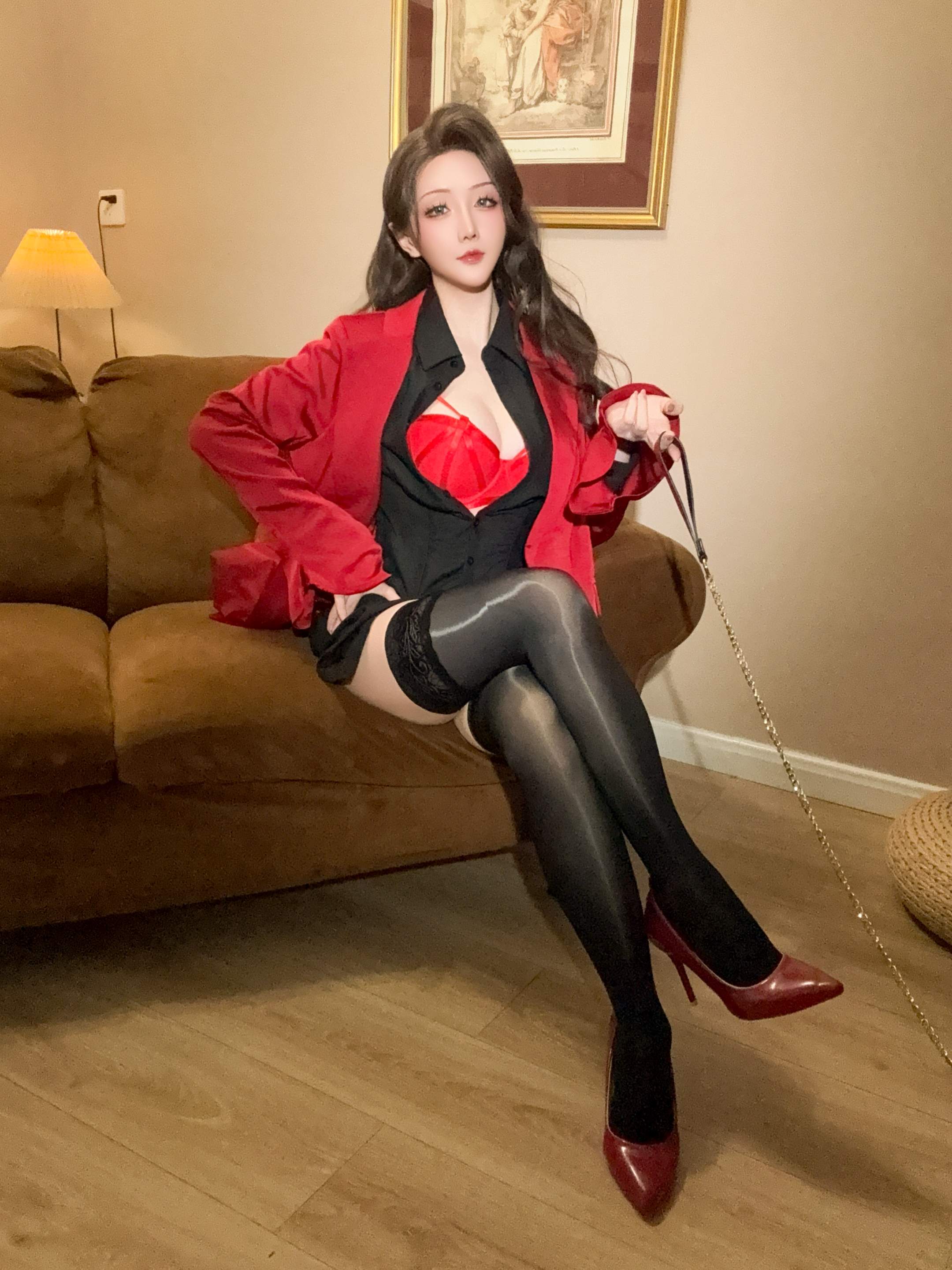 Hoshilily '개 훈련 일기' 검은 스타킹 하이힐 코스프레