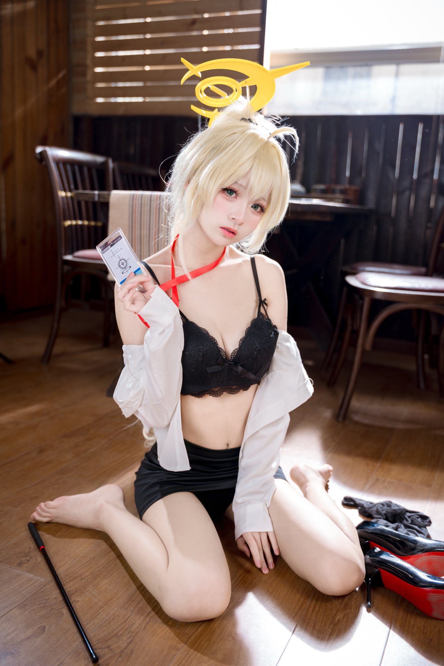 九柒喵 - 蔚藍檔案 笑面教授 OL制服 キュウナナミャオ - 蔚藍ファイル 笑面教授 OL制服