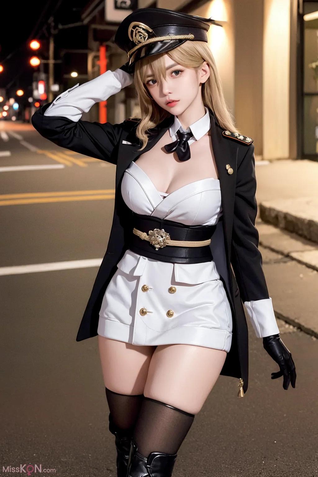 AI สร้าง] AI หญิงสาวในเครื่องแบบทหาร ภาพชุด (54 ภาพ)