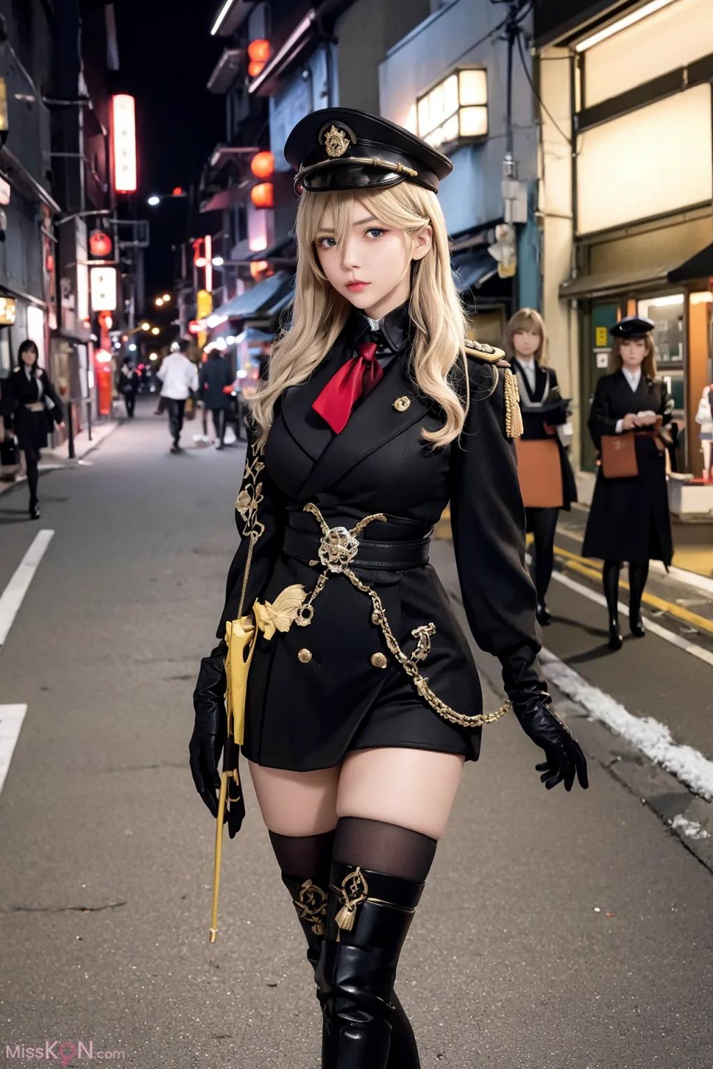 AI สร้าง] AI หญิงสาวในเครื่องแบบทหาร ภาพชุด (54 ภาพ)