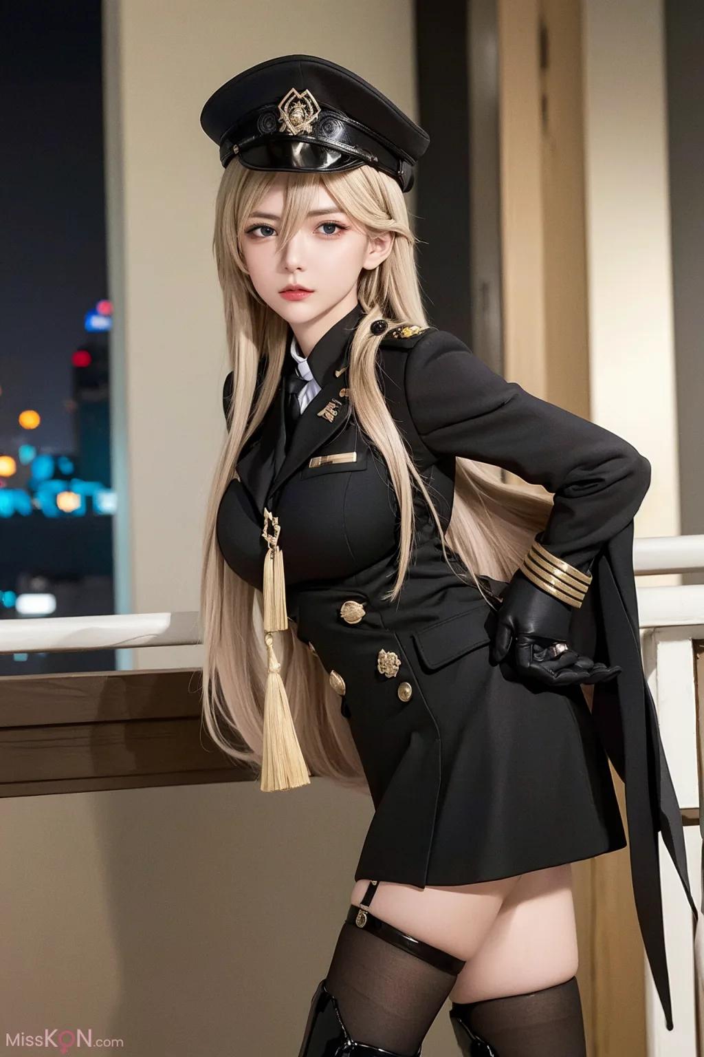 AI-Generated Photos of an AI Woman in Military Uniform (54 photos)