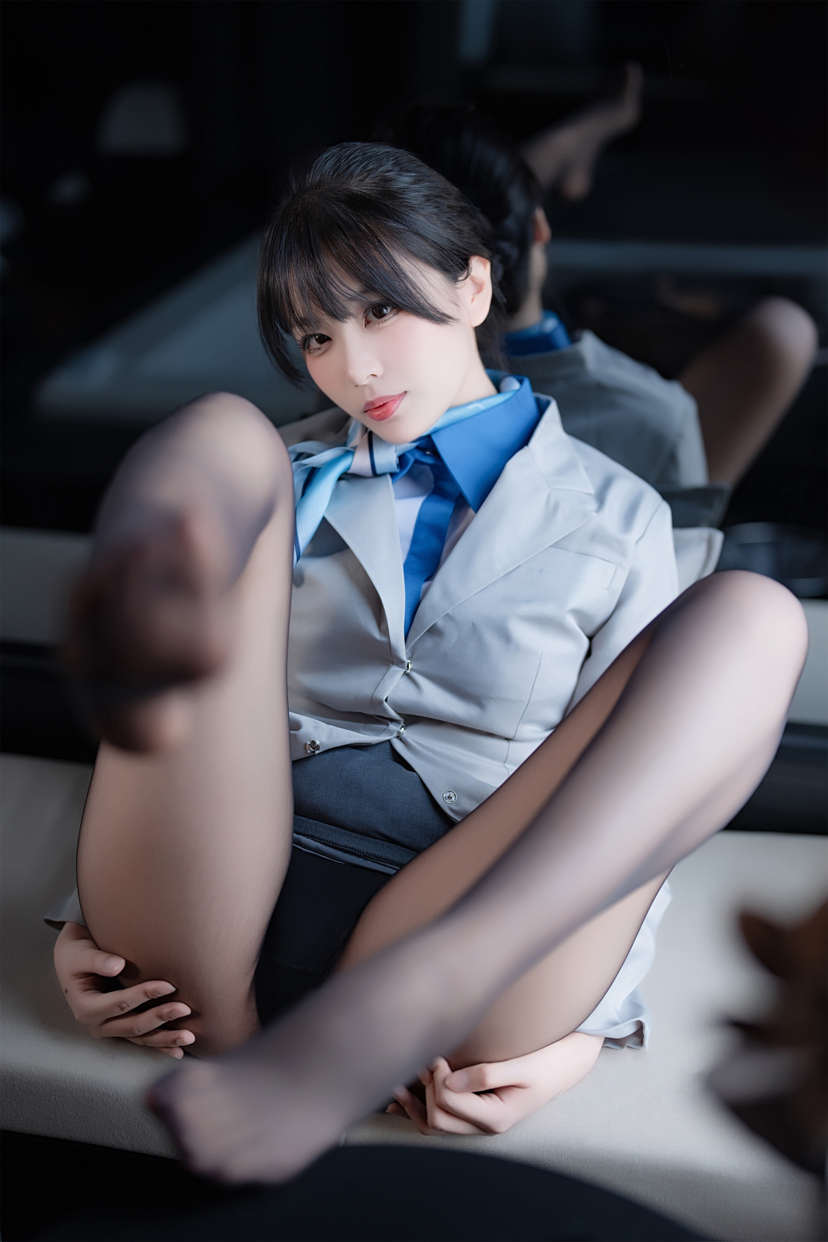 Xuan Xiao Senior Sister - Flight Attendant in Black Silk