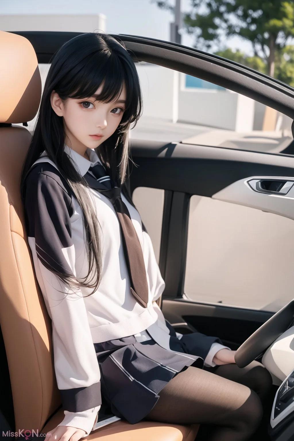 AI-Generated AI Beautiful Woman in Stockings Car Interior Uncensored Photo Album (160 photos)