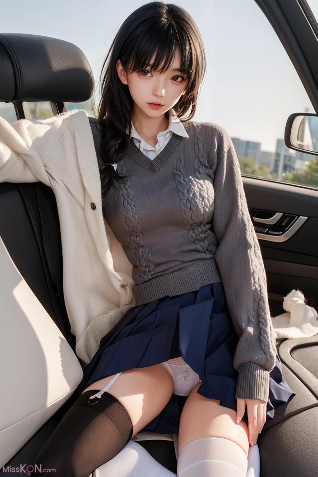 AI-Generated AI Beautiful Woman in Stockings Car Interior Uncensored Photo Album (160 photos)