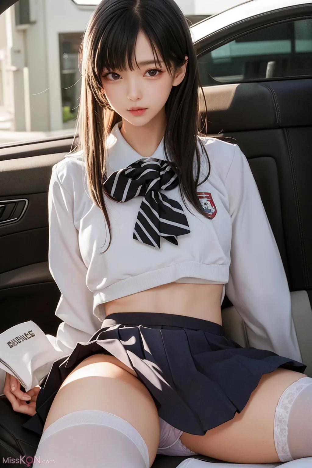 AI-Generated AI Beautiful Woman in Stockings Car Interior Uncensored Photo Album (160 photos)