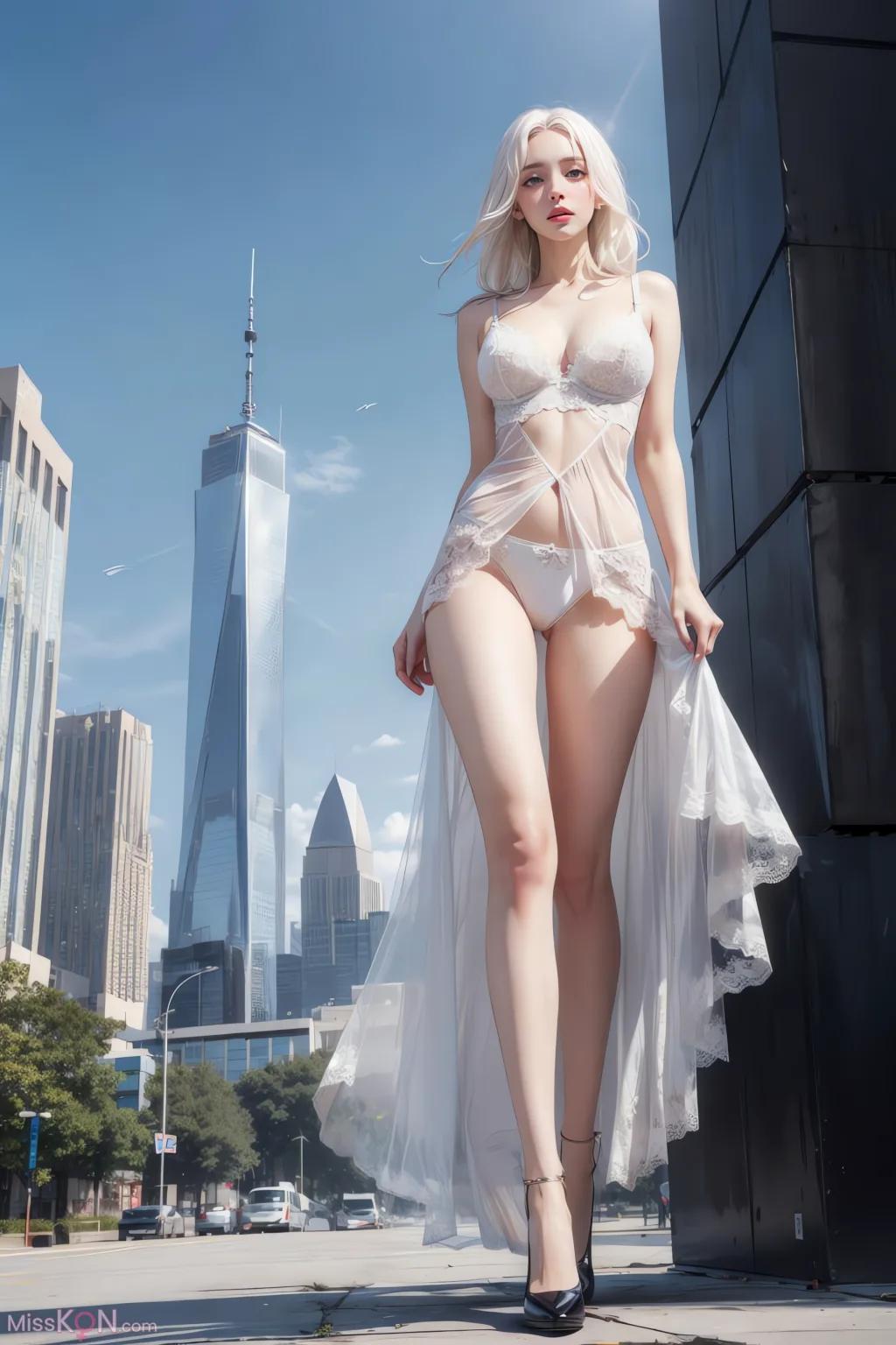 AI生成 白絲少女 (48枚の写真)