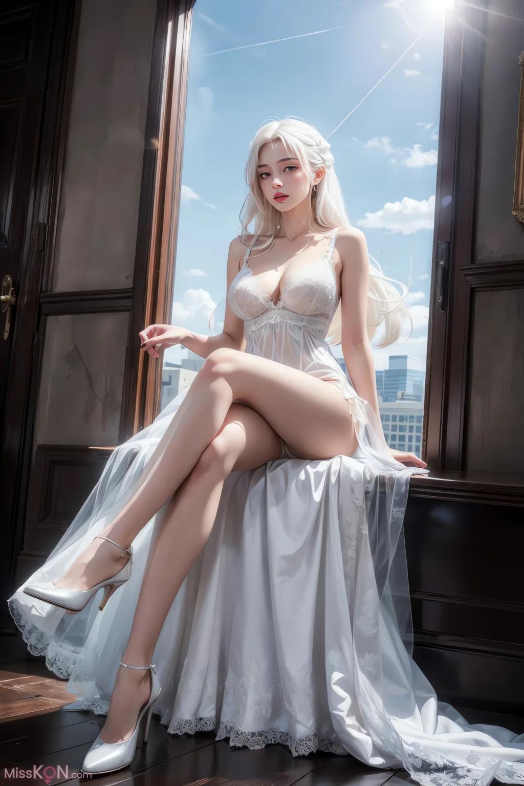 AI 생성 백발소녀 (48장 사진)