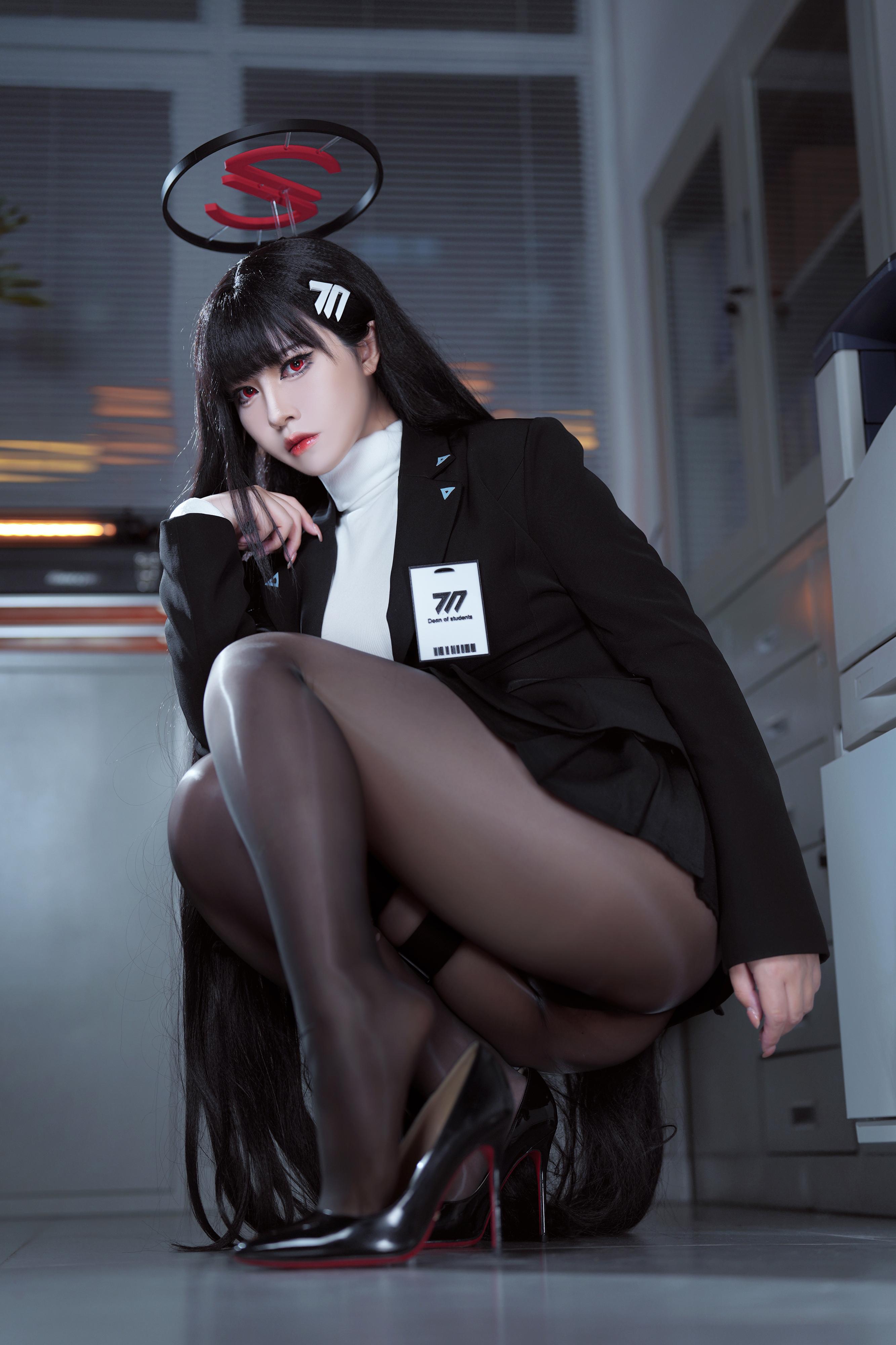 半半子 碧藍檔案調月莉音 Cosplay 60P