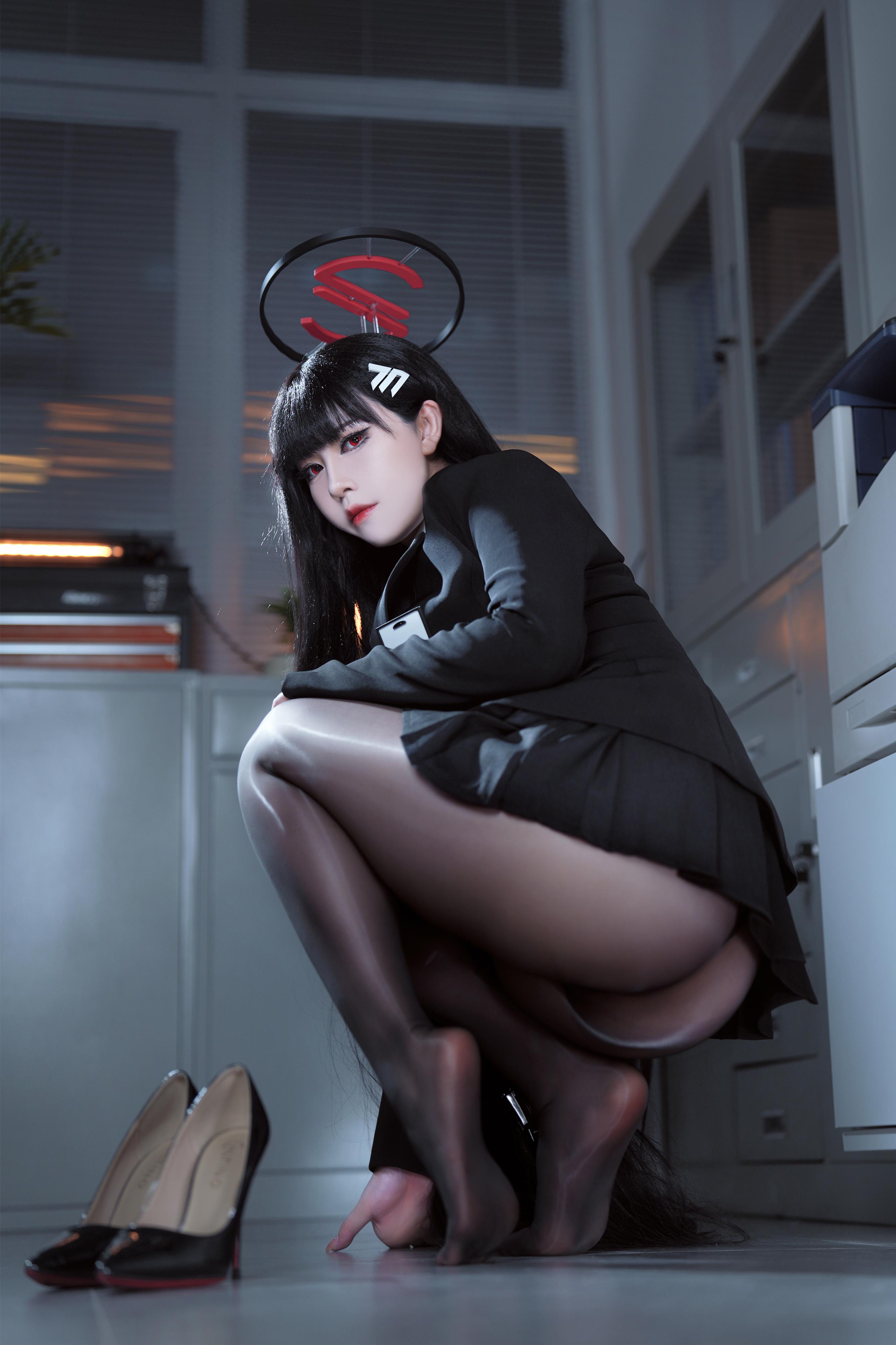 半半子 碧藍檔案調月莉音 Cosplay 60P