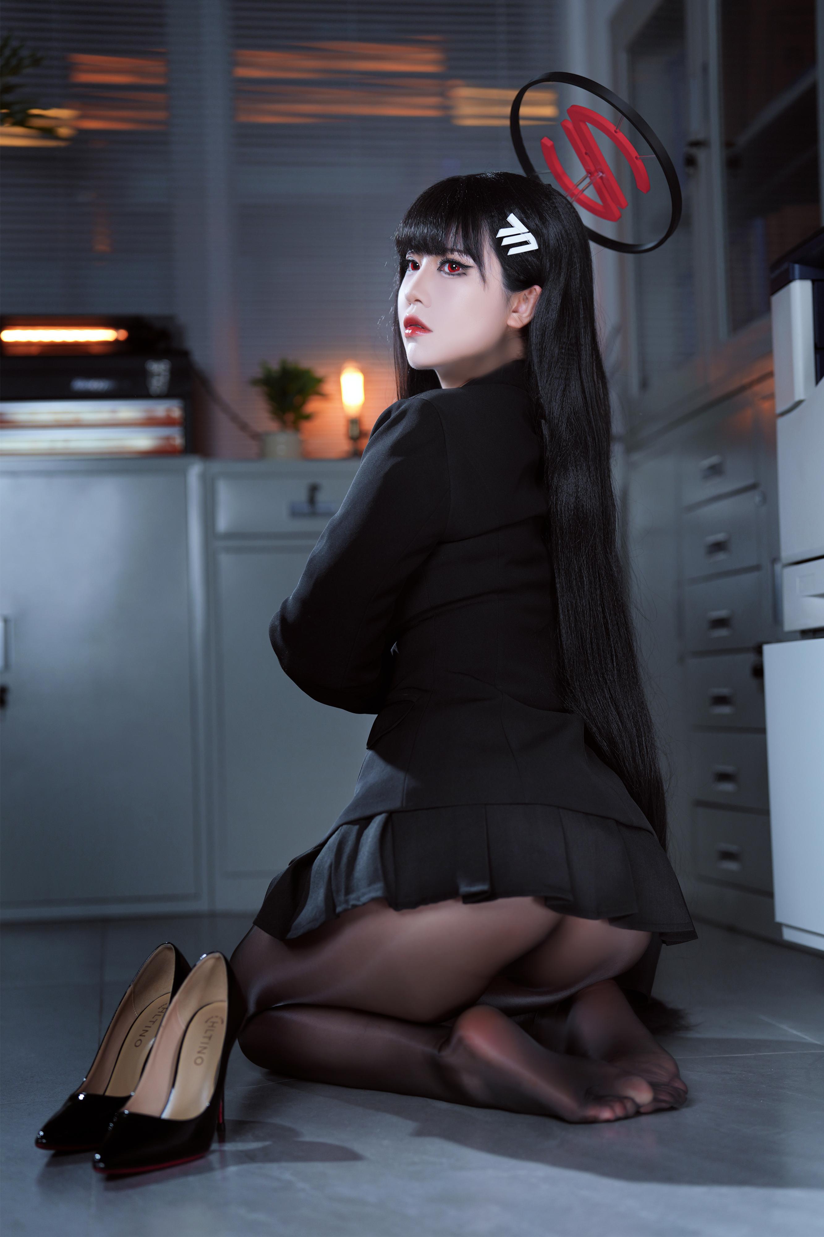 半半子 碧藍檔案調月莉音 Cosplay 60P