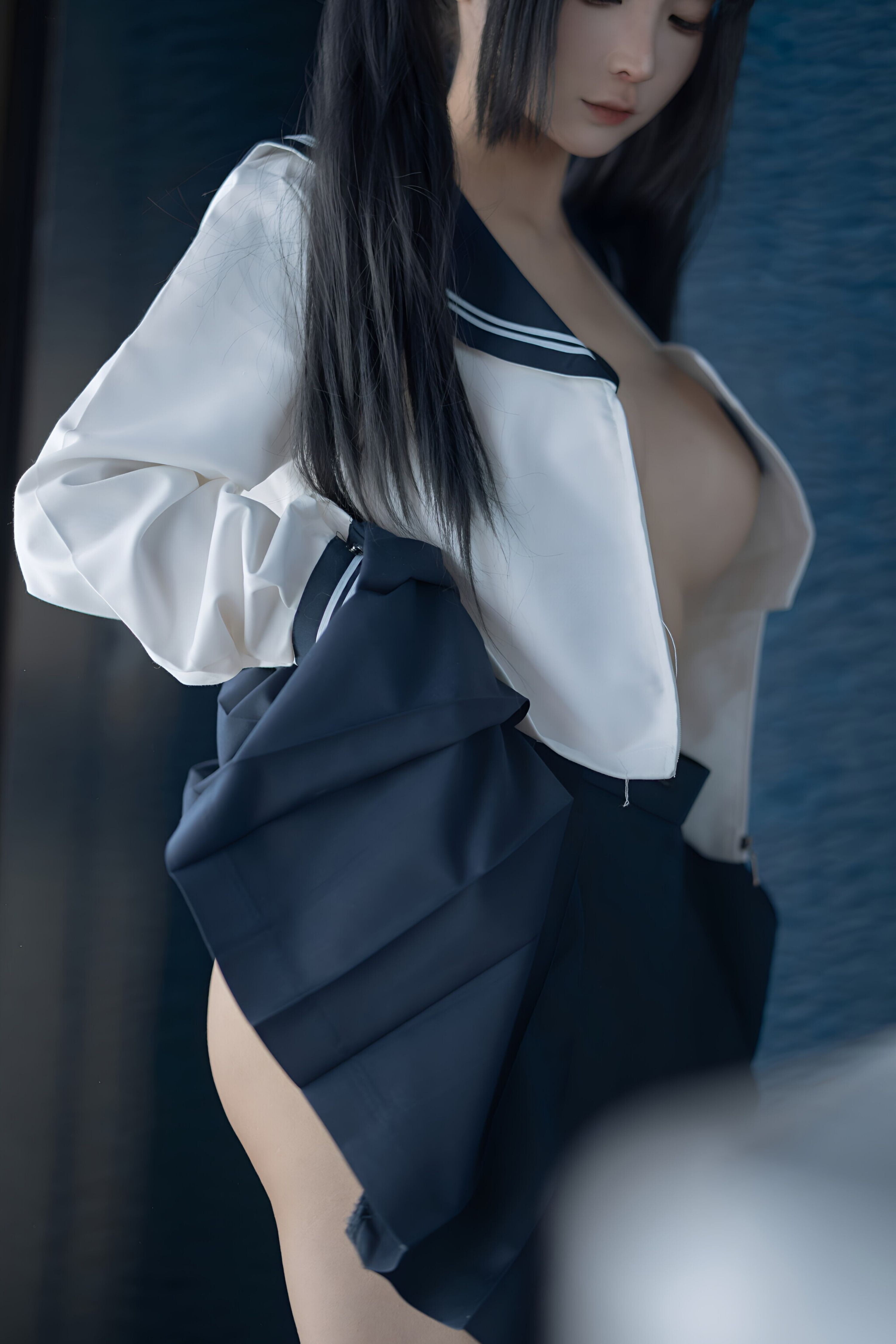 Chun Momo School Junior Part-Time Job 136P1V Uniform Photo Set