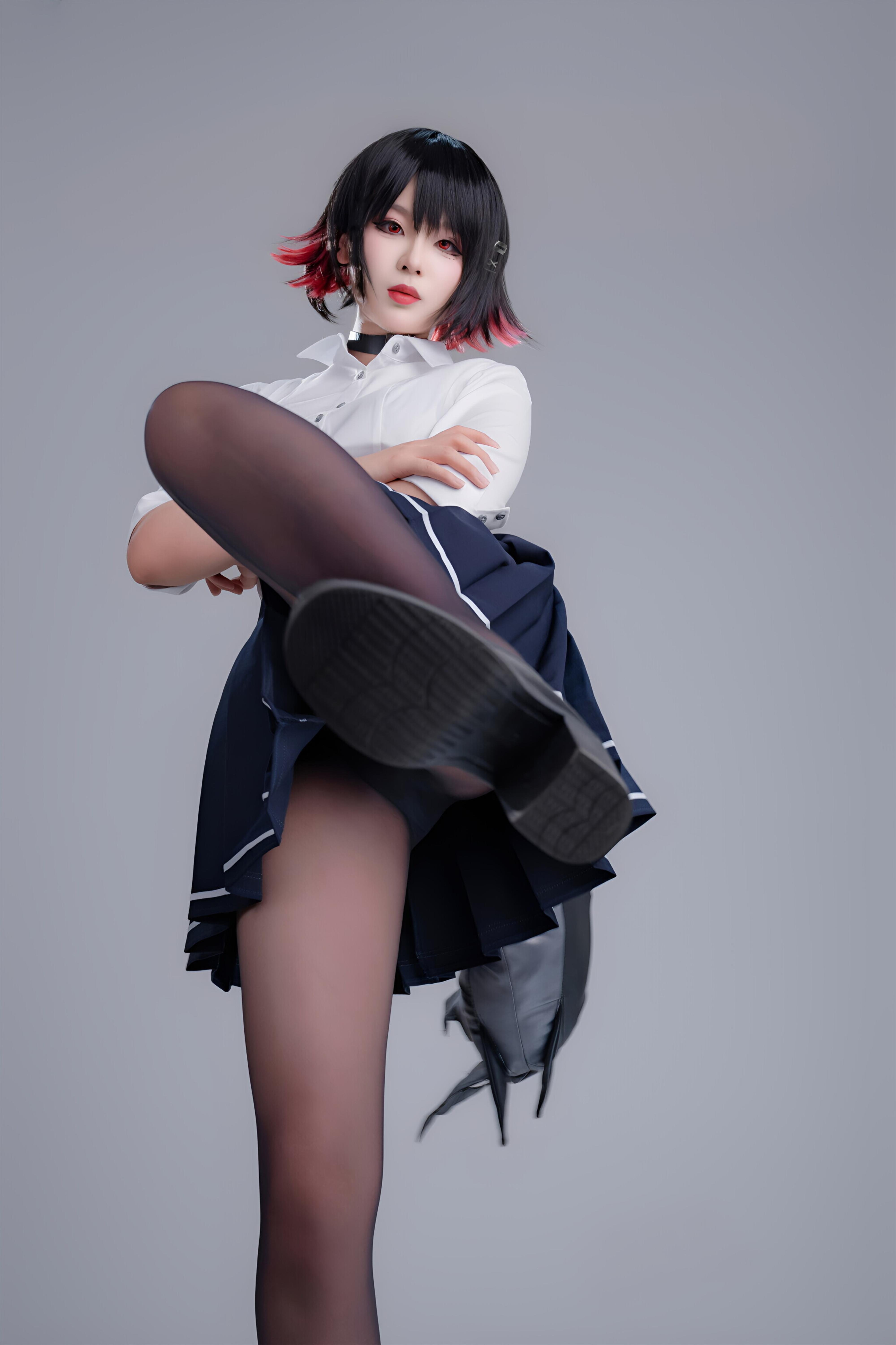 軒蕭学姐 - サメ娘 JK制服 100P1V
