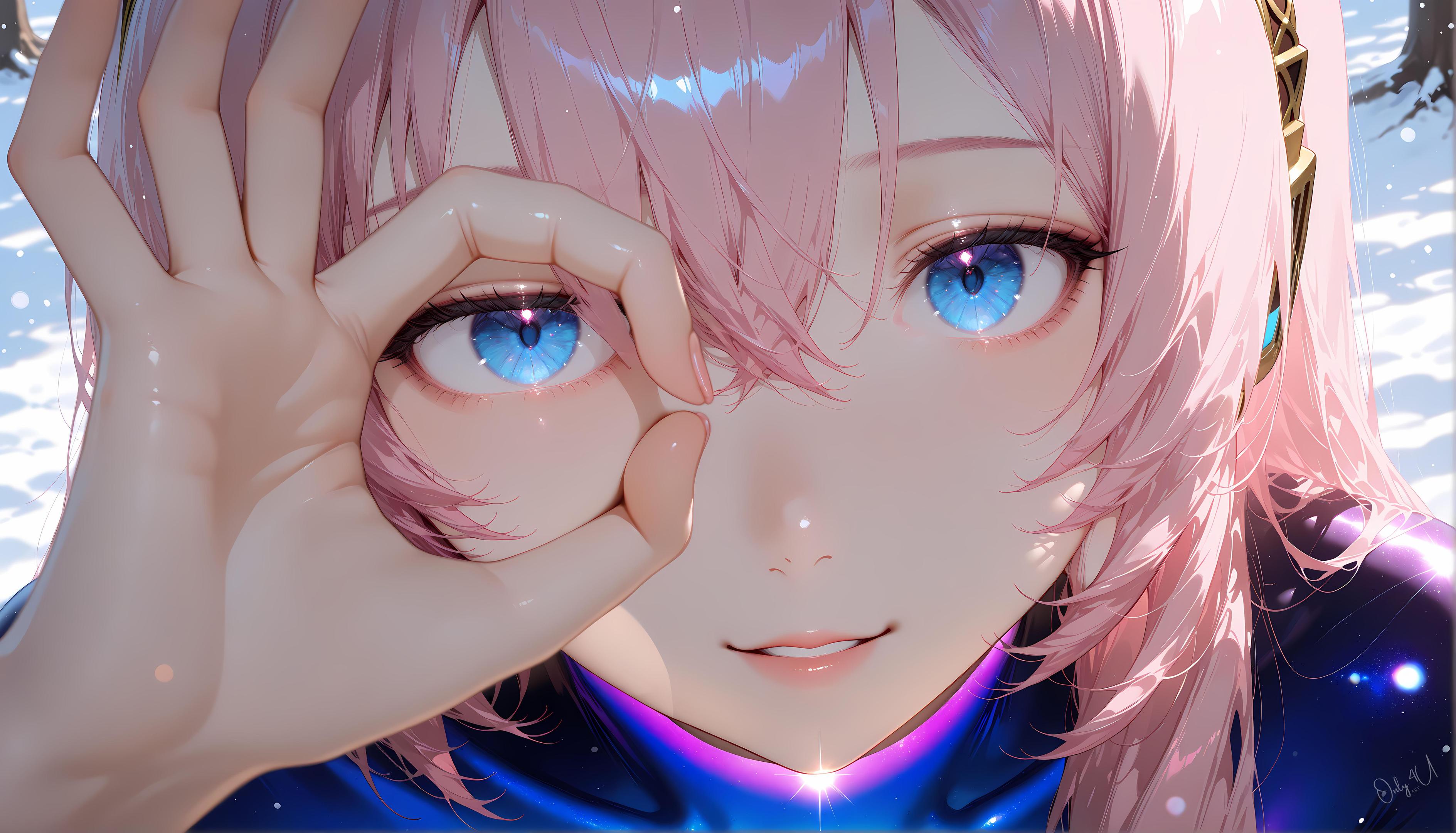 Cô Gái Anime Tạo Ra Bằng AI - 巡音流歌 Megurine Luka Cô Gái Hát Tóc Hồng Trong Áo Da Mở Khóa Với Tất Đen 62P