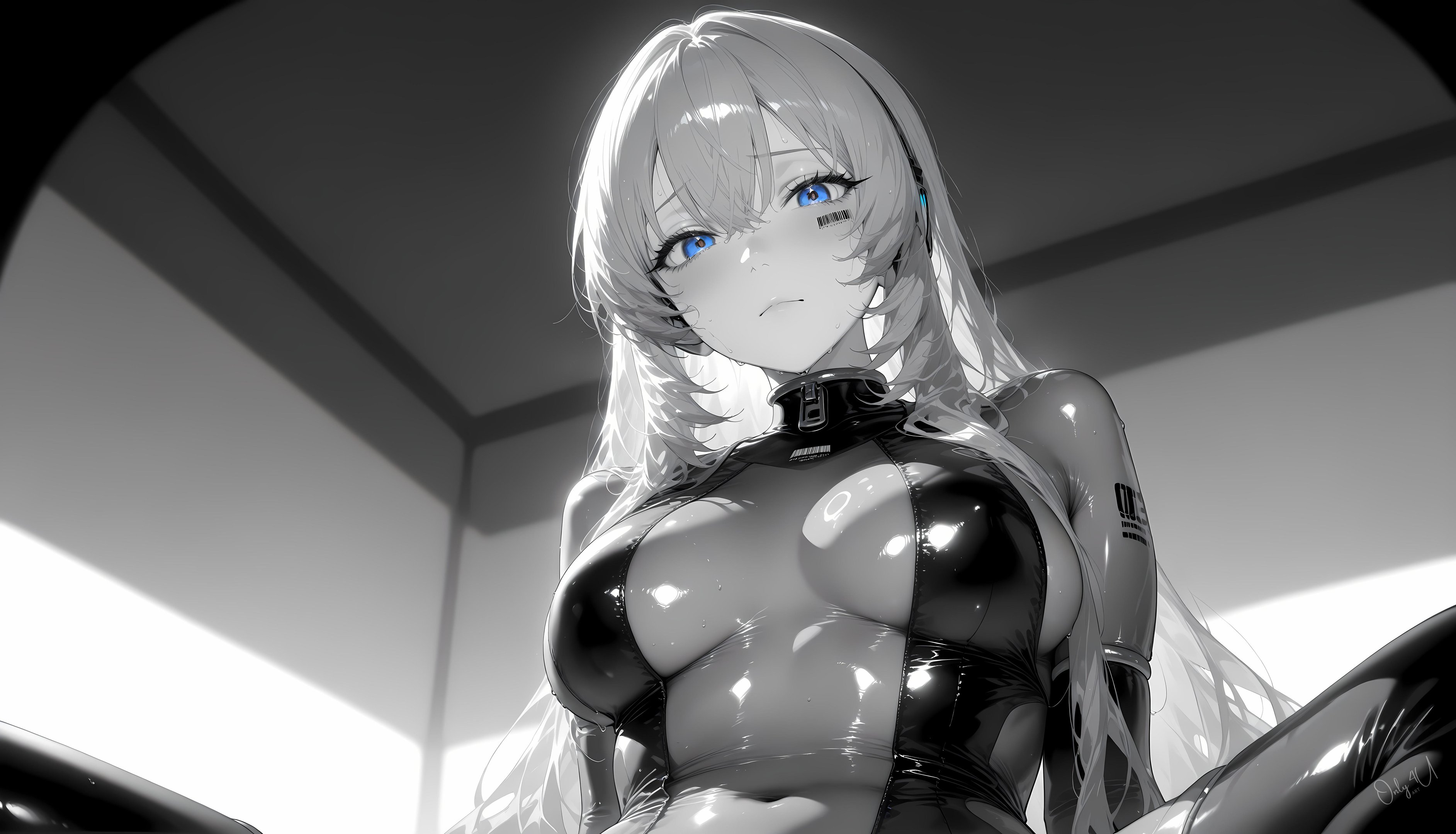 AI 生成的動漫女孩 - 巡音流歌 Megurine Luka 粉髮歌姬皮衣開檔黑絲 觸手調教肉感無修正 62P