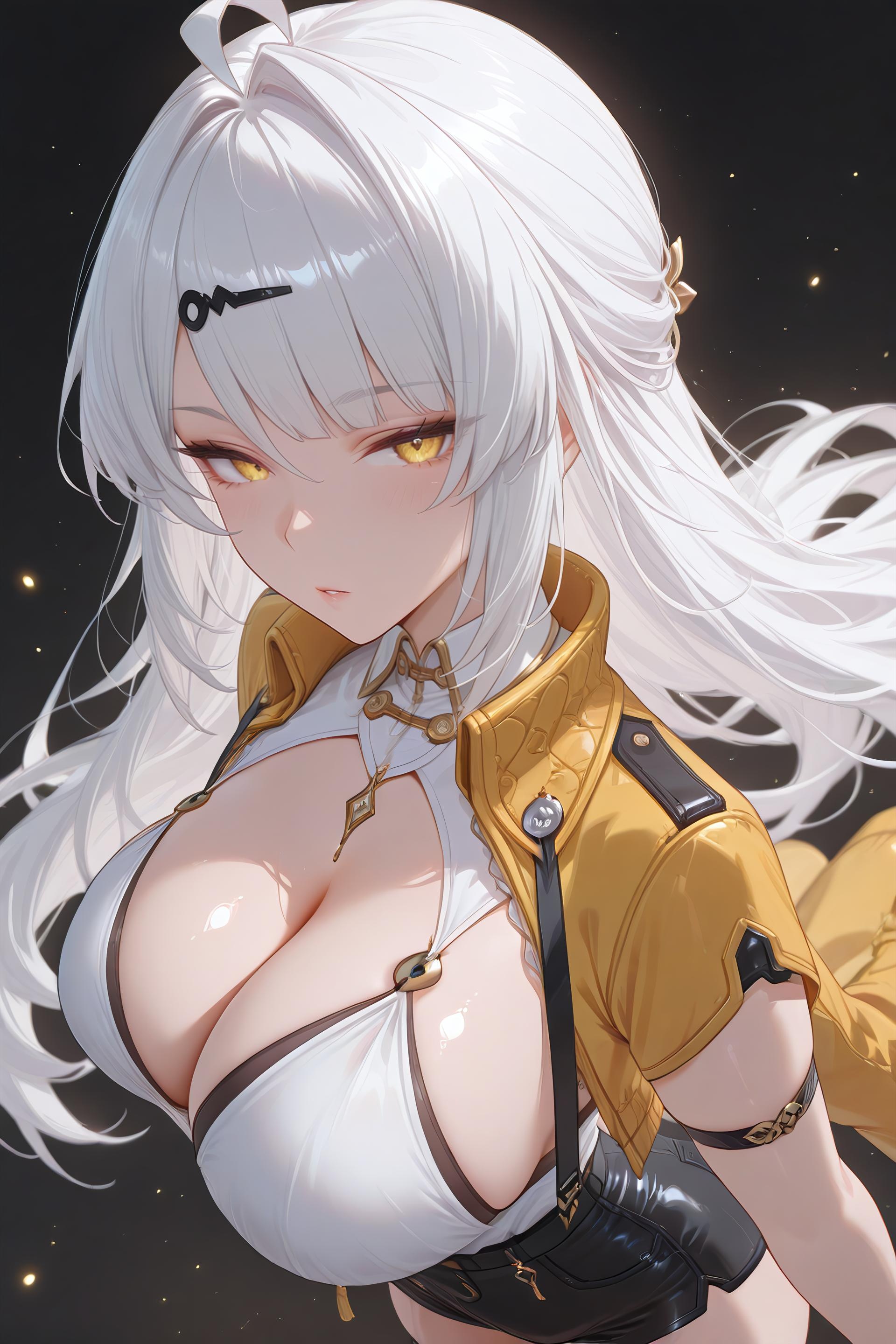 AI Generated Anime Girl - [3D] Yixuan 银发巨乳御姐 黑丝开档肉感 极致无修正 175P+2G