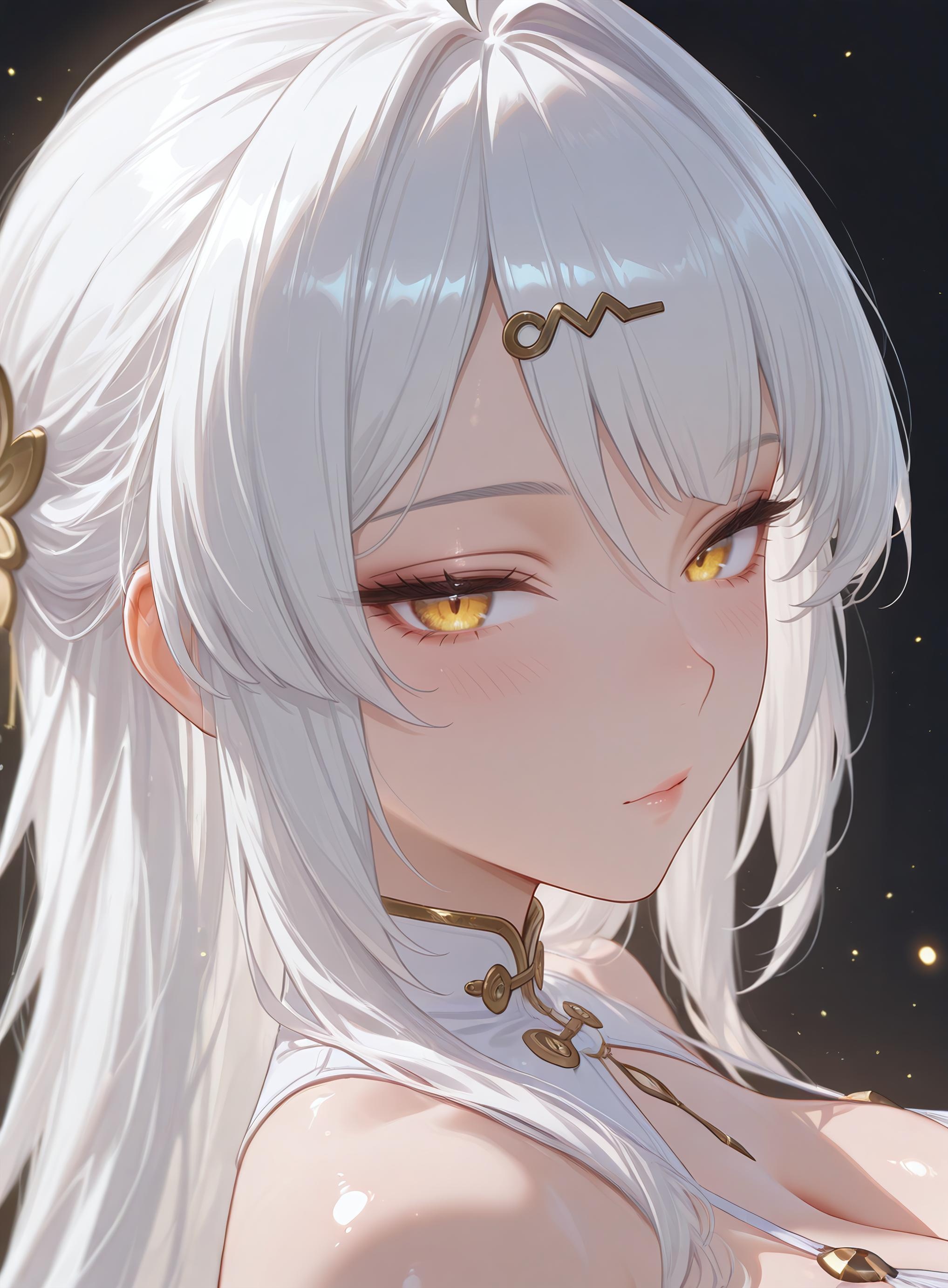 AI生成アニメ少女 - [3D] Yixuan 銀髪巨乳お姉さん 黒ストッキング開脚肉感 極致無修正 175P+2G