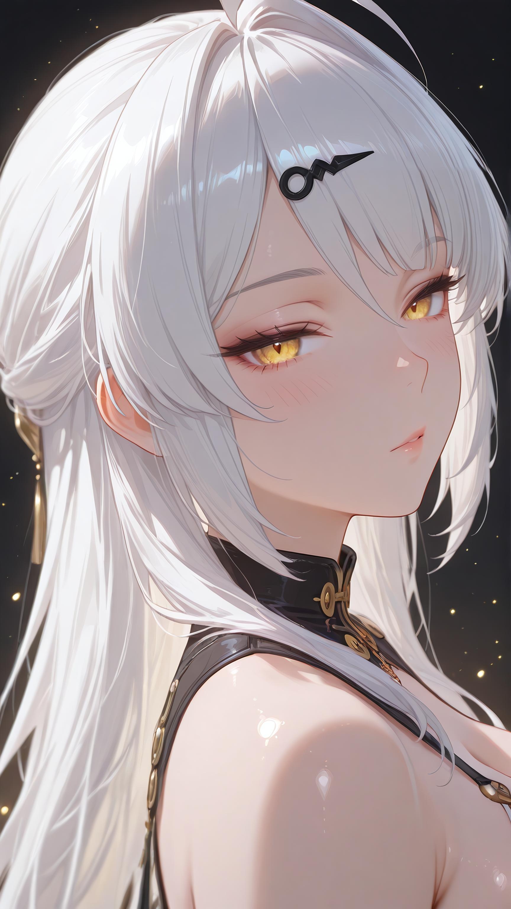 AI生成アニメ少女 - [3D] Yixuan 銀髪巨乳お姉さん 黒ストッキング開脚肉感 極致無修正 175P+2G