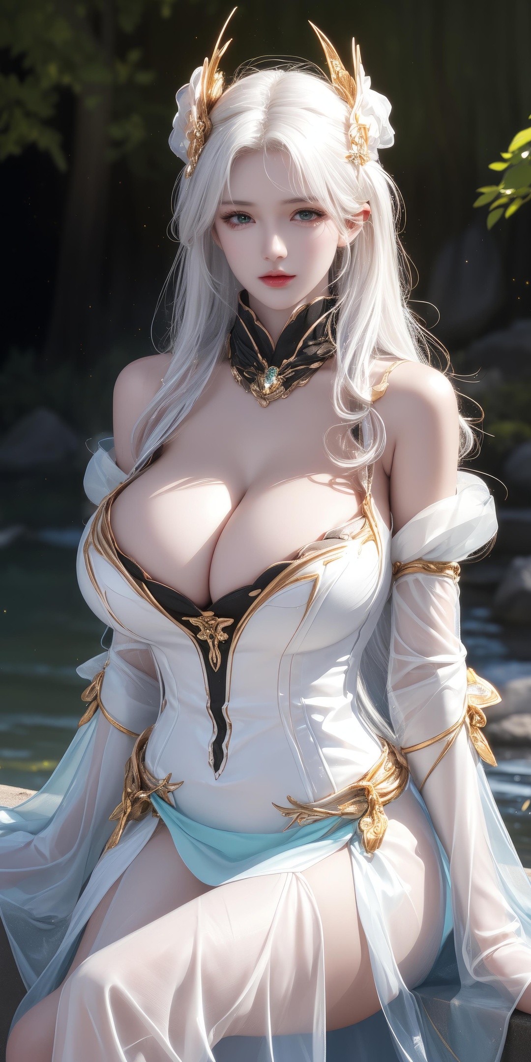 AI生成動漫女孩 - [擬真寫實] 貂蟬 金色仲夏夜之夢 紫髮舞姬比基尼 黑絲開檔極致肉感無修正 66P