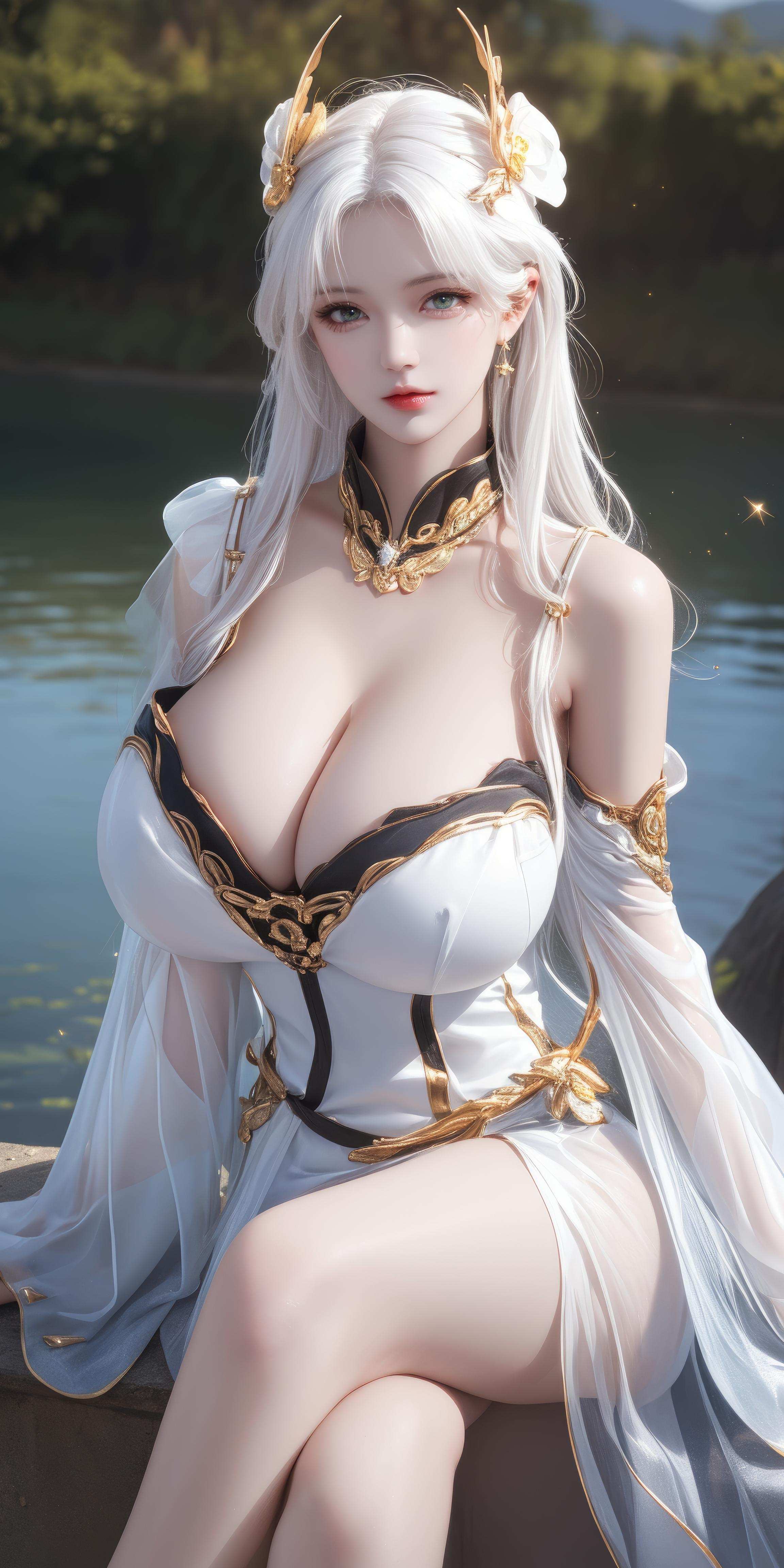 Cô Gái Anime Tạo Bởi AI - [拟真写实] 貂蝉 Vũ Nữ Tóc Tím Trong Đêm Hè Vàng, Bikini Đen, Đường May Mở, Cảm Giác Mạnh Mẽ 66P