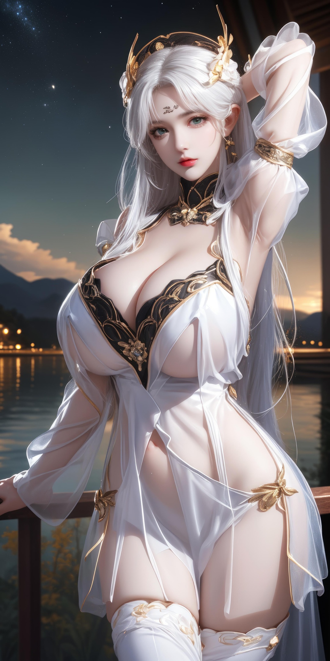AI生成アニメ少女 - [拟真写实] 貂蝉 金色の真夏の夜の夢 紫髪の舞姫ビキニ 黒ストッキング開脚極致肉感無修正 66P