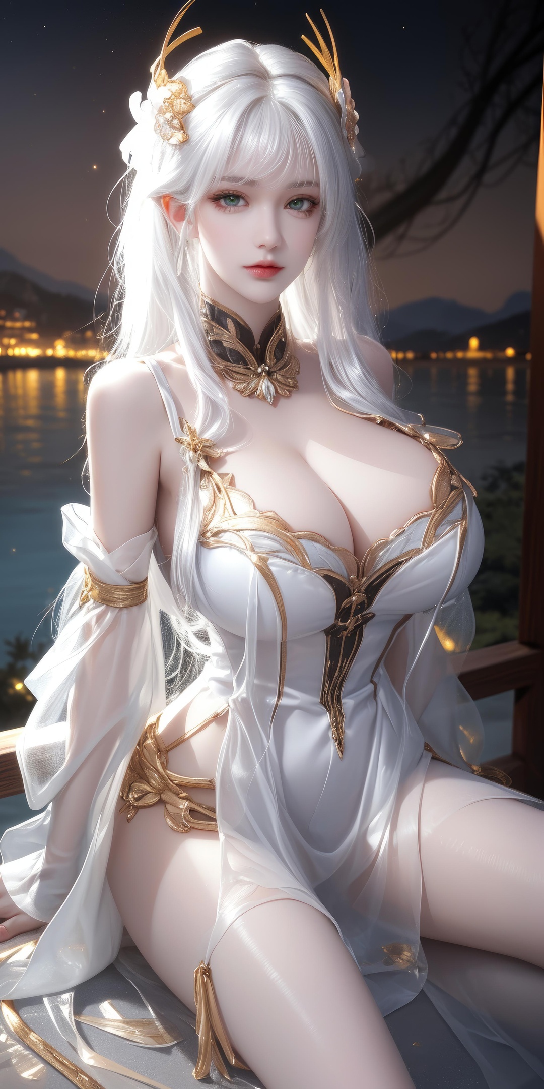 Cô Gái Anime Tạo Bởi AI - [拟真写实] 貂蝉 Vũ Nữ Tóc Tím Trong Đêm Hè Vàng, Bikini Đen, Đường May Mở, Cảm Giác Mạnh Mẽ 66P
