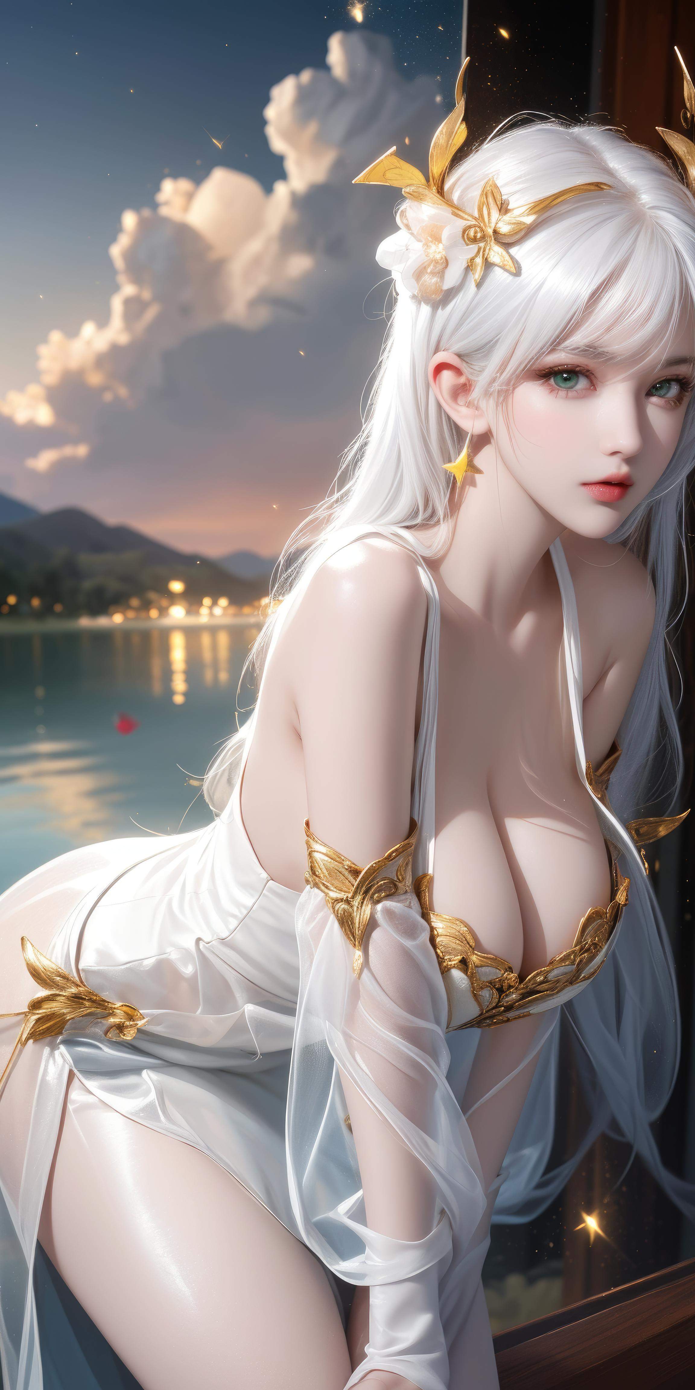 Cô Gái Anime Tạo Bởi AI - [拟真写实] 貂蝉 Vũ Nữ Tóc Tím Trong Đêm Hè Vàng, Bikini Đen, Đường May Mở, Cảm Giác Mạnh Mẽ 66P
