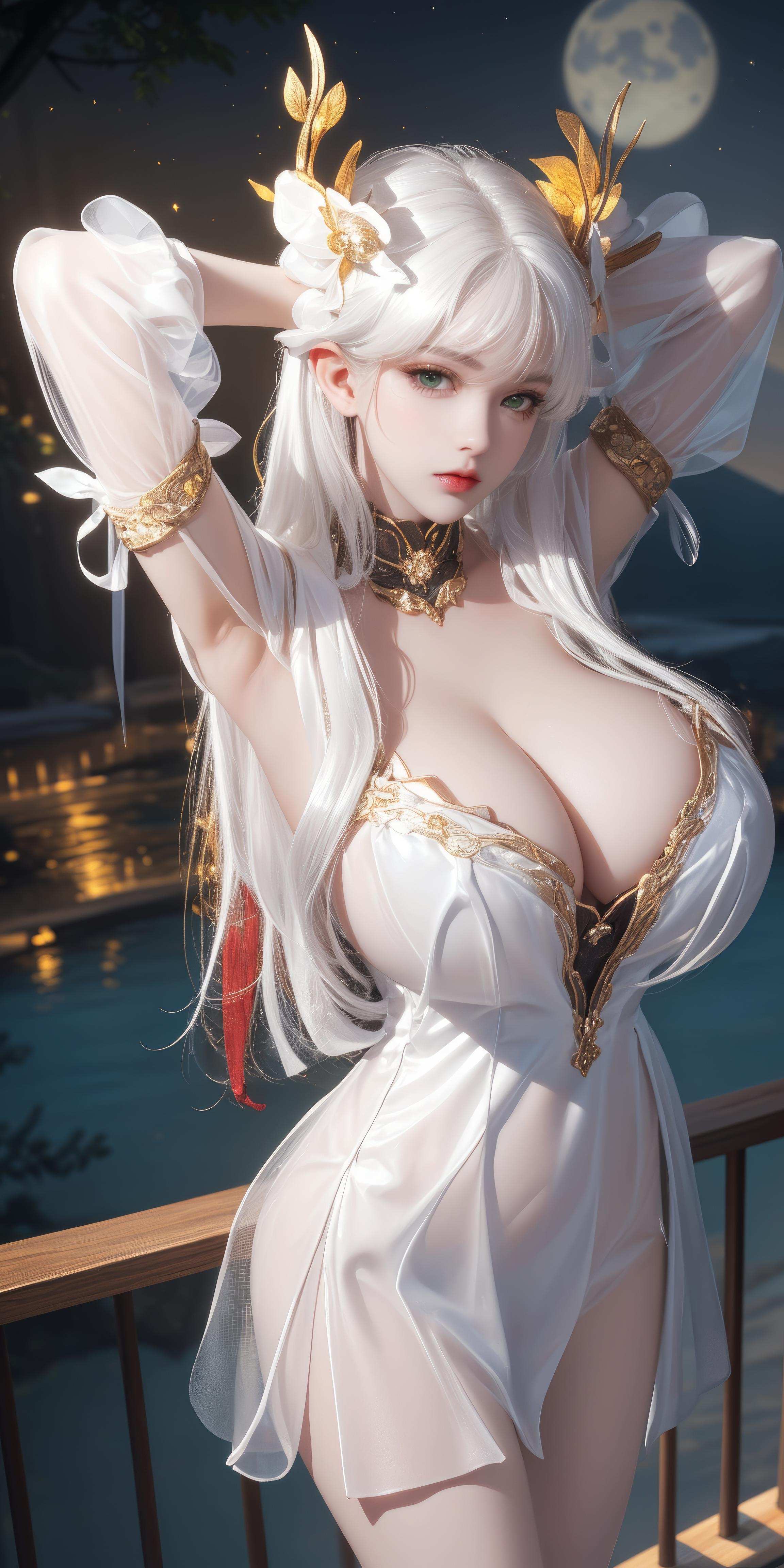 Cô Gái Anime Tạo Bởi AI - [拟真写实] 貂蝉 Vũ Nữ Tóc Tím Trong Đêm Hè Vàng, Bikini Đen, Đường May Mở, Cảm Giác Mạnh Mẽ 66P