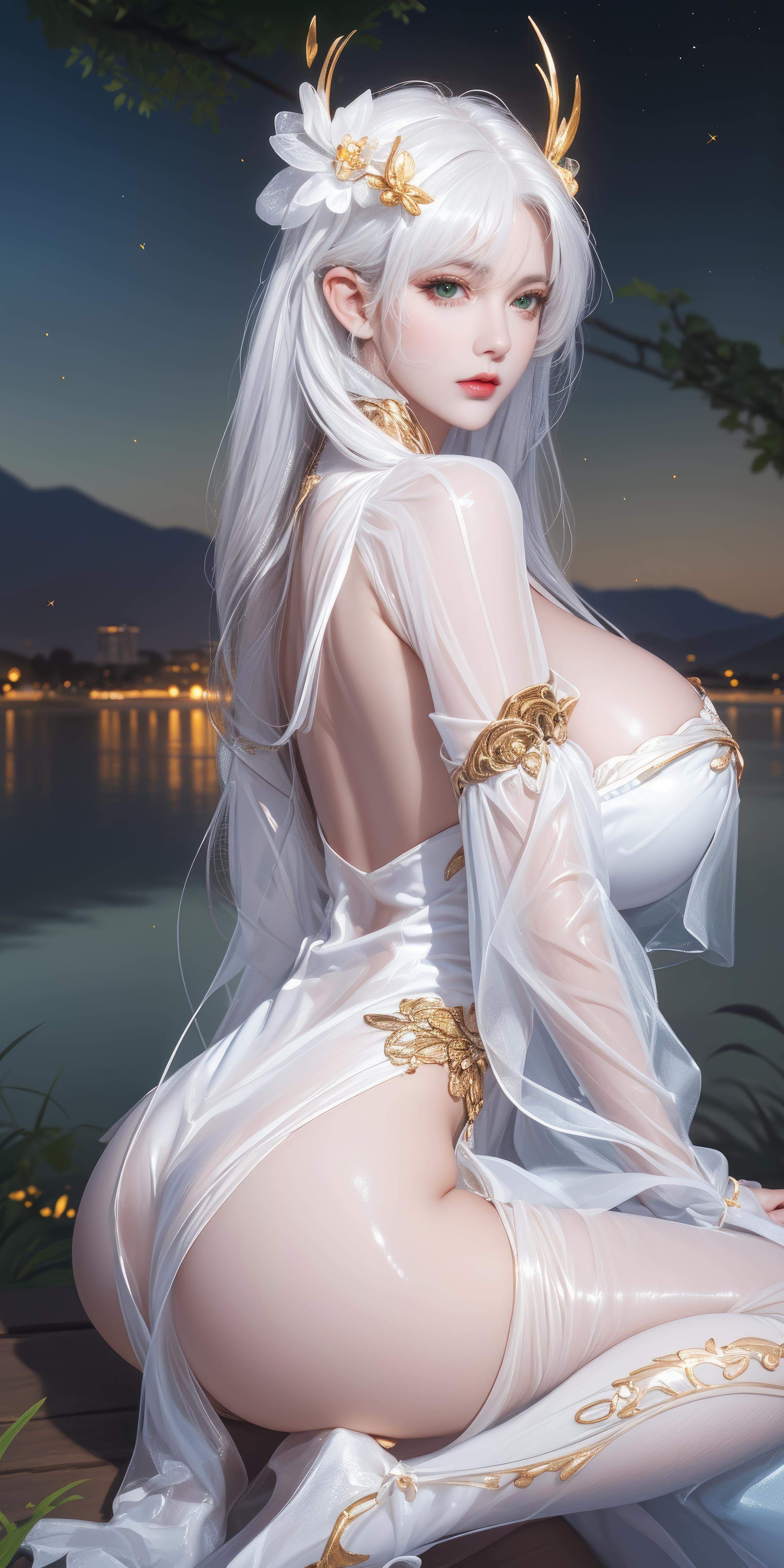 Cô Gái Anime Tạo Bởi AI - [拟真写实] 貂蝉 Vũ Nữ Tóc Tím Trong Đêm Hè Vàng, Bikini Đen, Đường May Mở, Cảm Giác Mạnh Mẽ 66P