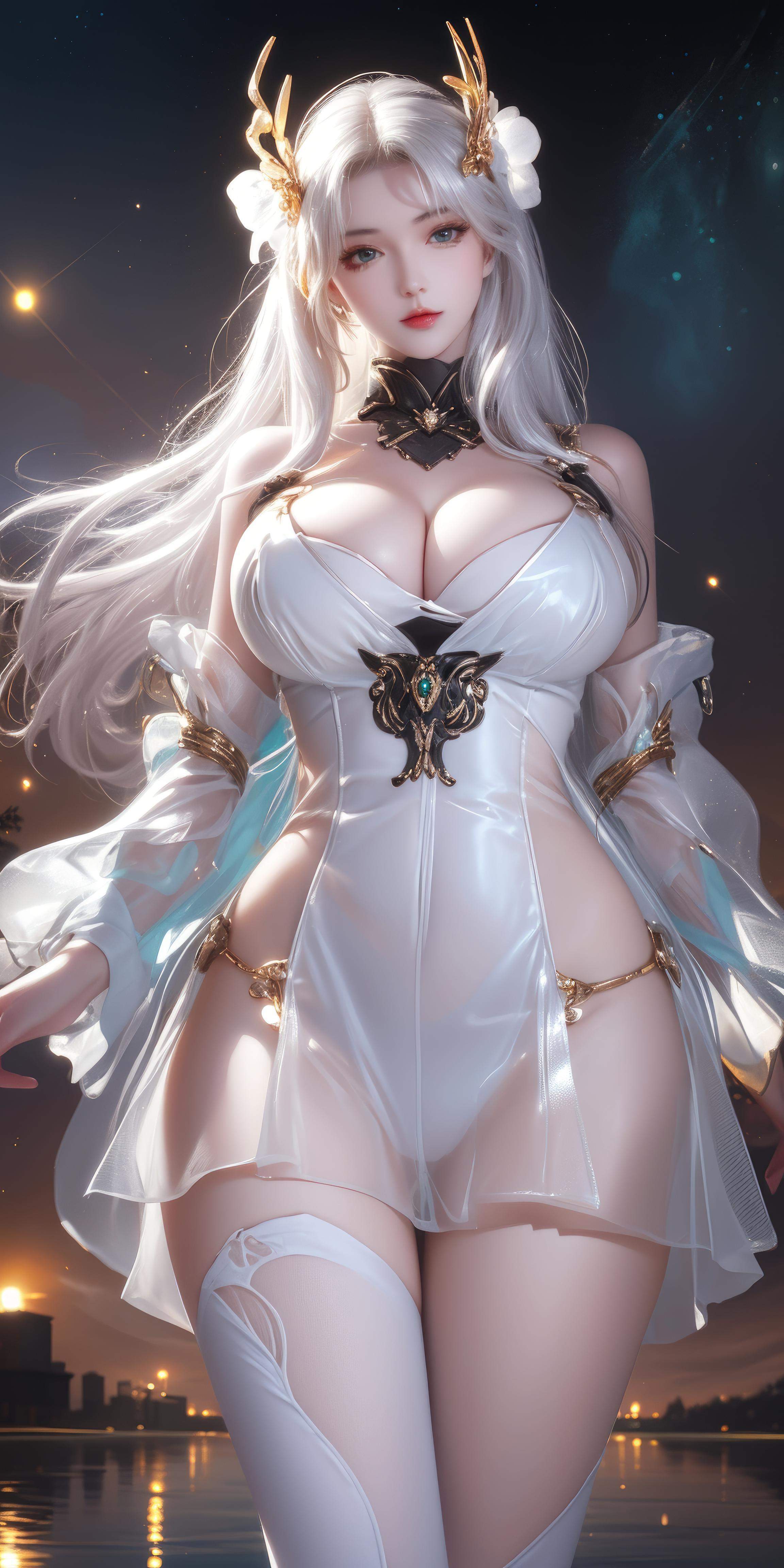 Cô Gái Anime Tạo Bởi AI - [拟真写实] 貂蝉 Vũ Nữ Tóc Tím Trong Đêm Hè Vàng, Bikini Đen, Đường May Mở, Cảm Giác Mạnh Mẽ 66P