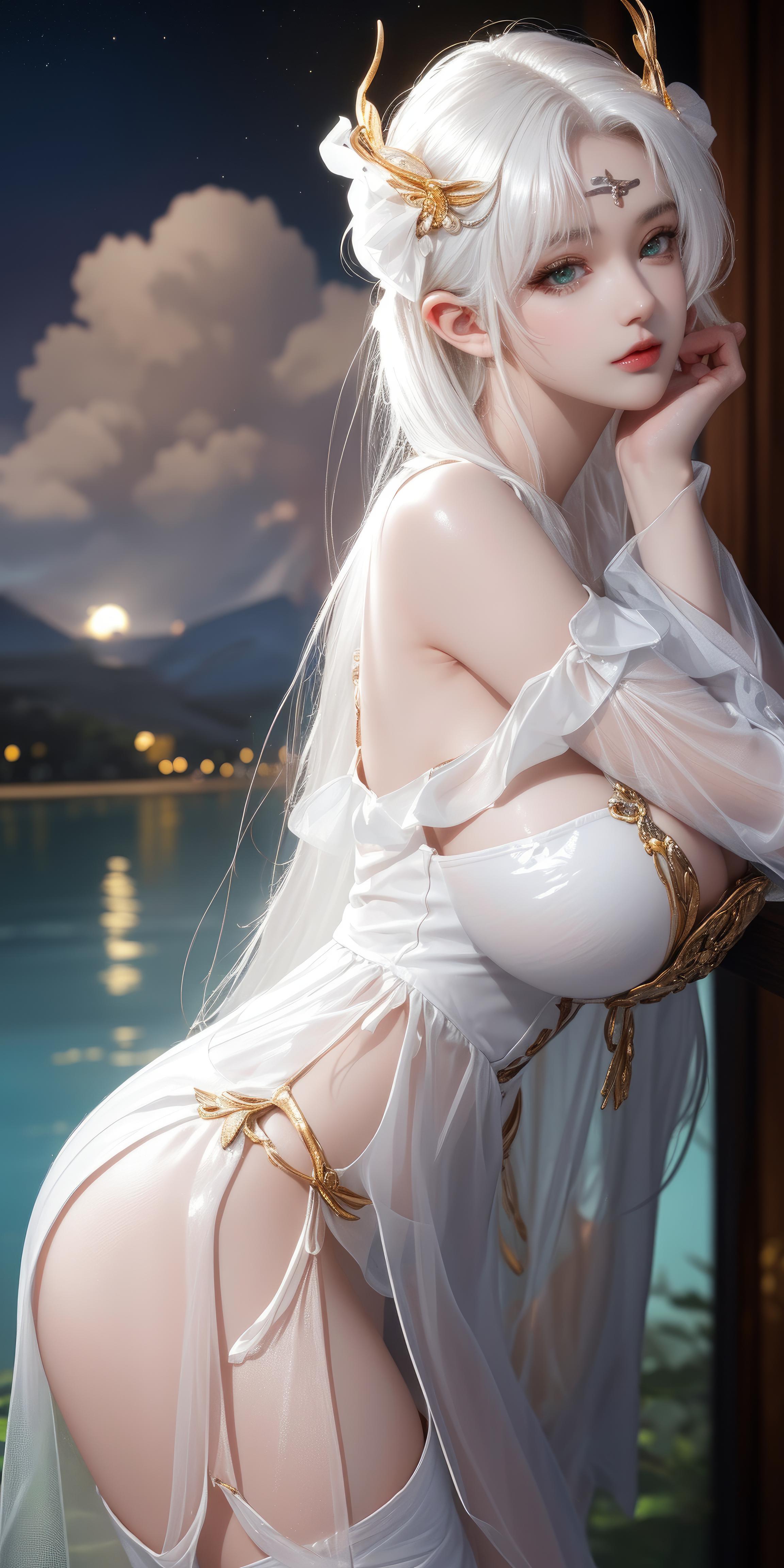 Cô Gái Anime Tạo Bởi AI - [拟真写实] 貂蝉 Vũ Nữ Tóc Tím Trong Đêm Hè Vàng, Bikini Đen, Đường May Mở, Cảm Giác Mạnh Mẽ 66P