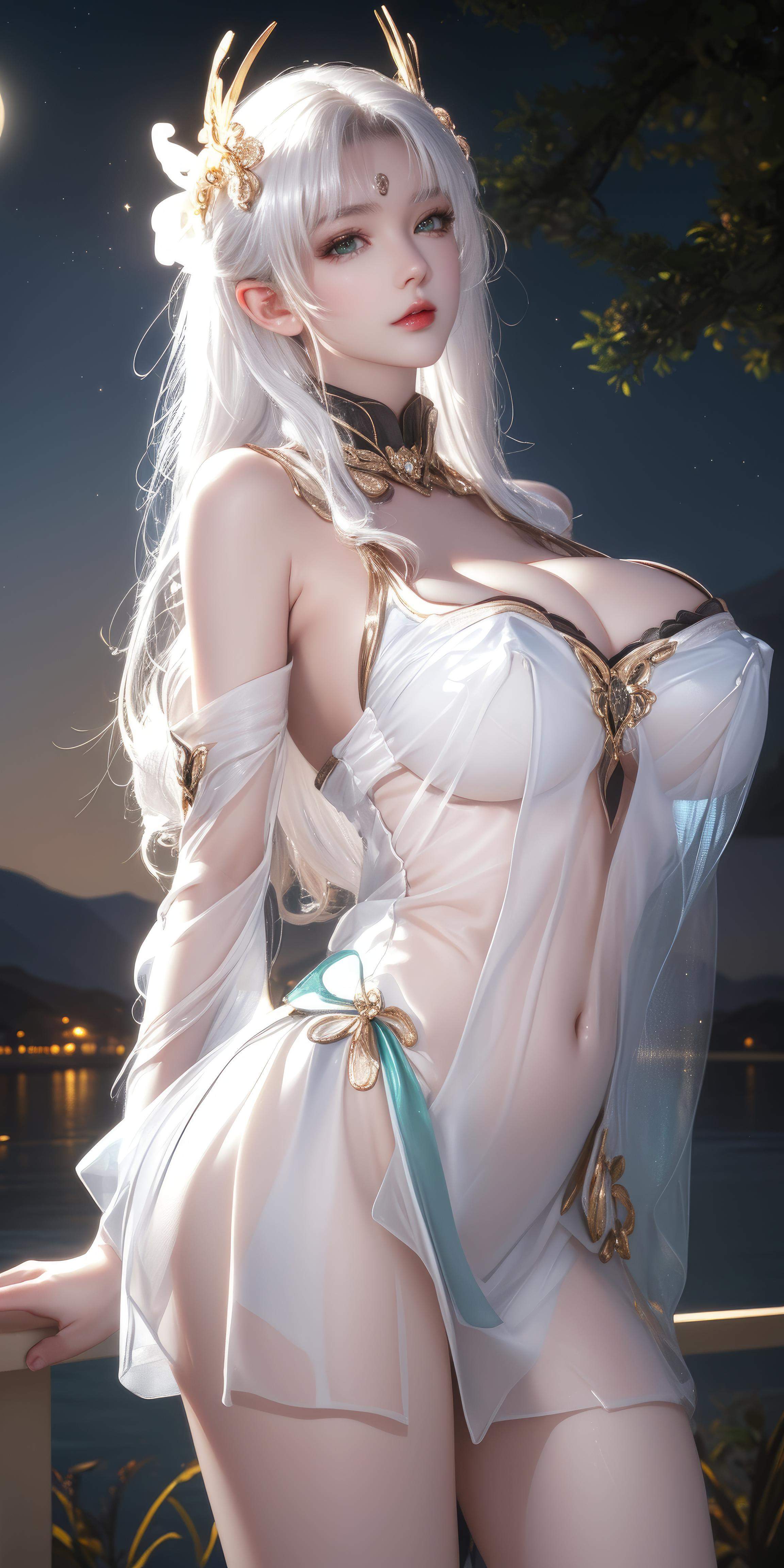 Cô Gái Anime Tạo Bởi AI - [拟真写实] 貂蝉 Vũ Nữ Tóc Tím Trong Đêm Hè Vàng, Bikini Đen, Đường May Mở, Cảm Giác Mạnh Mẽ 66P