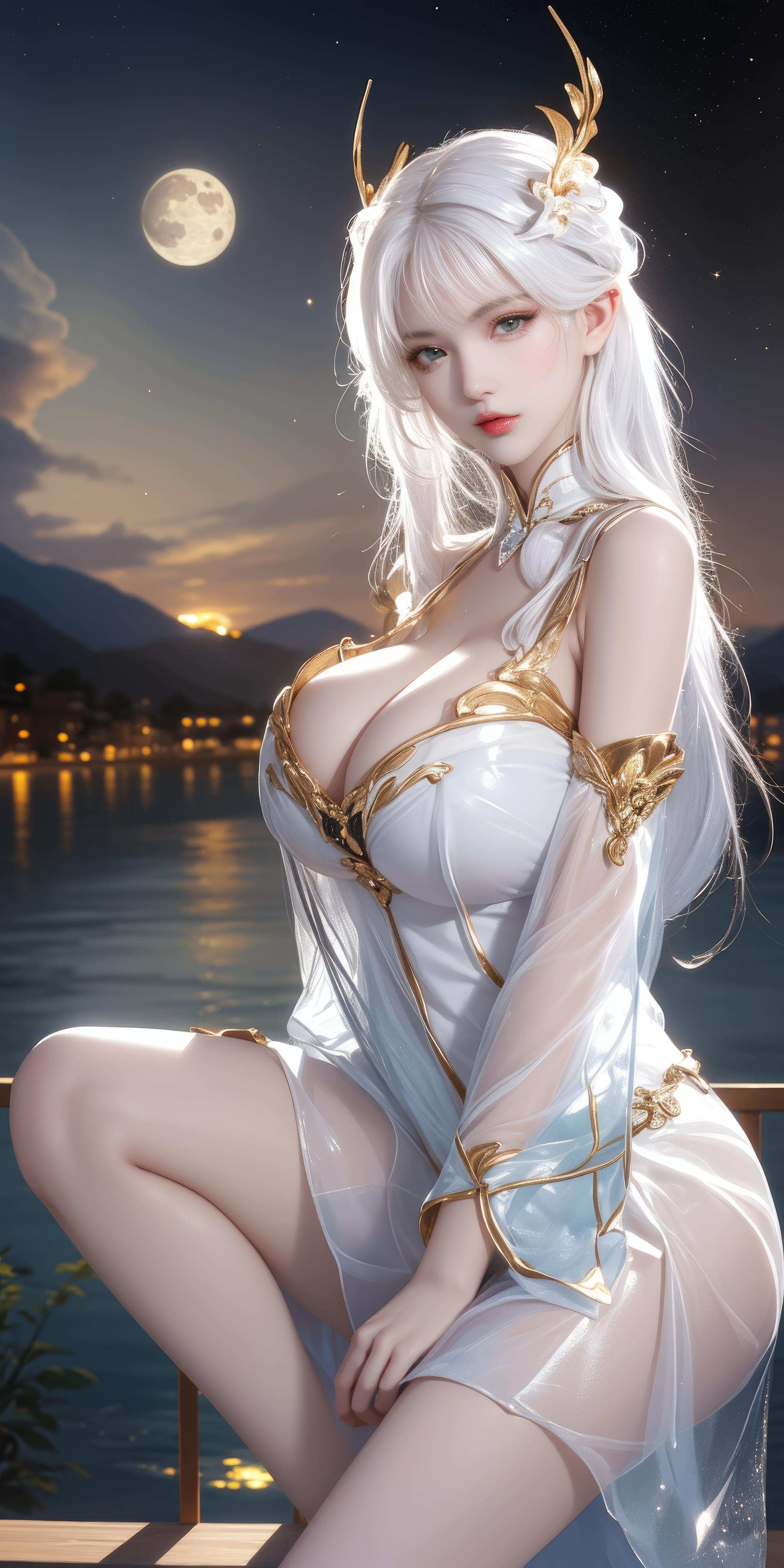 Cô Gái Anime Tạo Bởi AI - [拟真写实] 貂蝉 Vũ Nữ Tóc Tím Trong Đêm Hè Vàng, Bikini Đen, Đường May Mở, Cảm Giác Mạnh Mẽ 66P