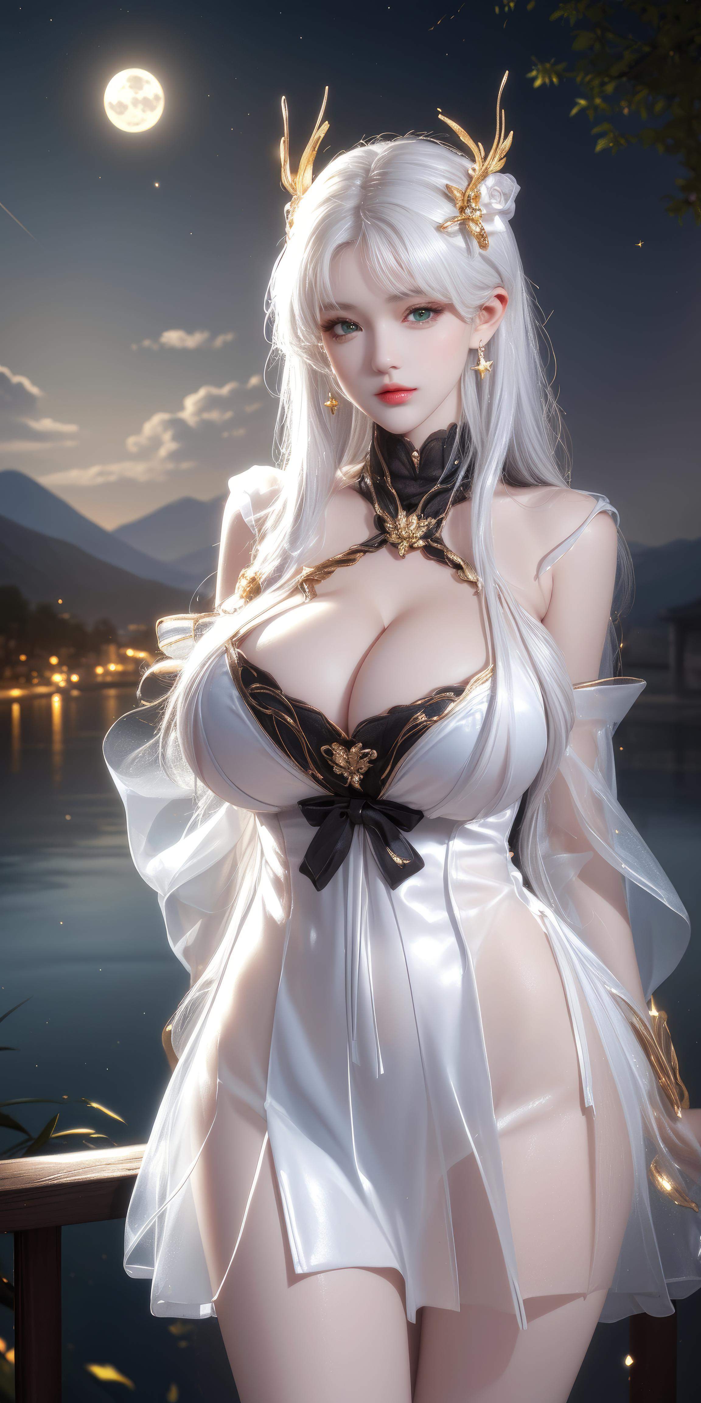 Cô Gái Anime Tạo Bởi AI - [拟真写实] 貂蝉 Vũ Nữ Tóc Tím Trong Đêm Hè Vàng, Bikini Đen, Đường May Mở, Cảm Giác Mạnh Mẽ 66P