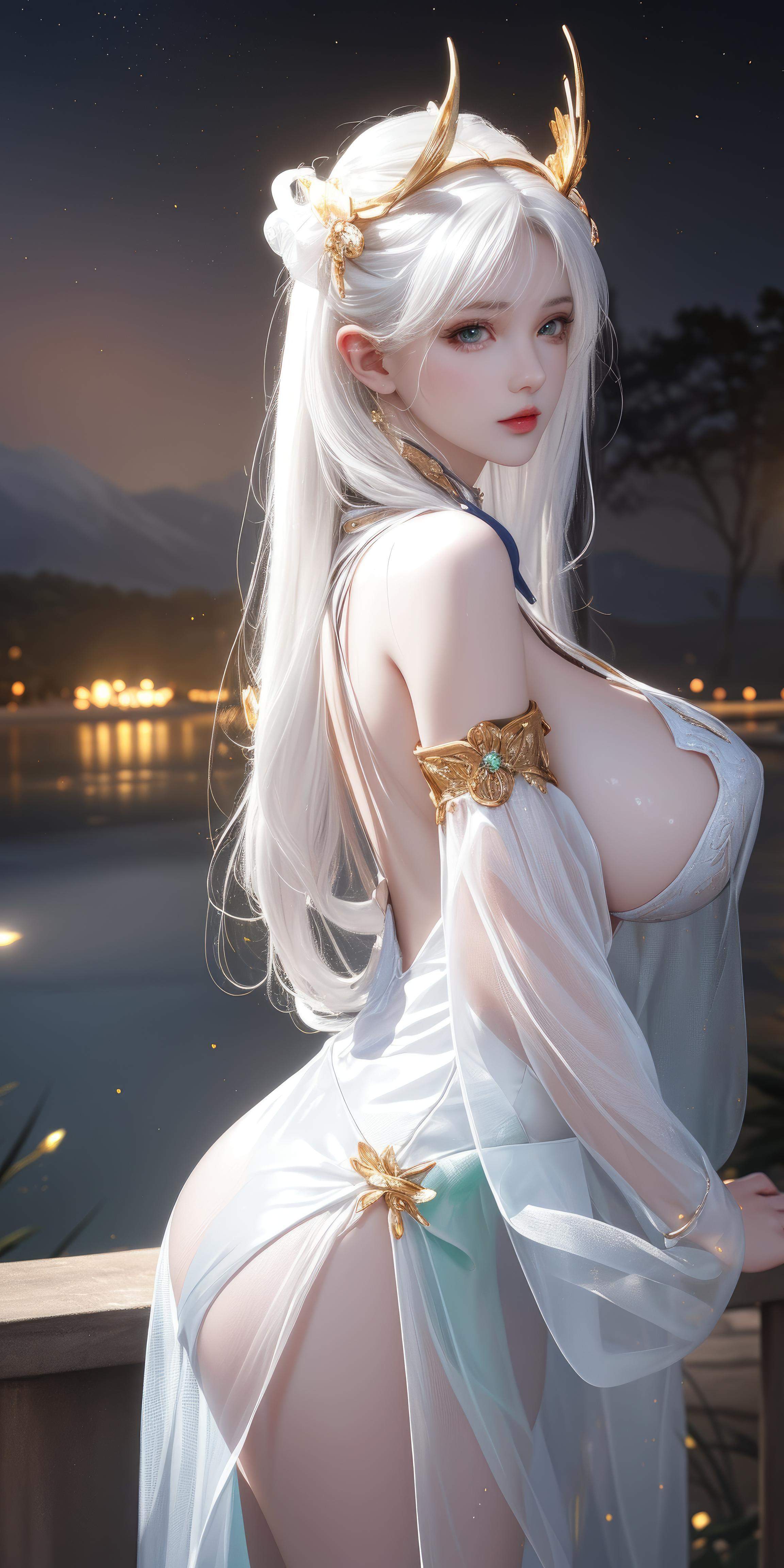 Cô Gái Anime Tạo Bởi AI - [拟真写实] 貂蝉 Vũ Nữ Tóc Tím Trong Đêm Hè Vàng, Bikini Đen, Đường May Mở, Cảm Giác Mạnh Mẽ 66P