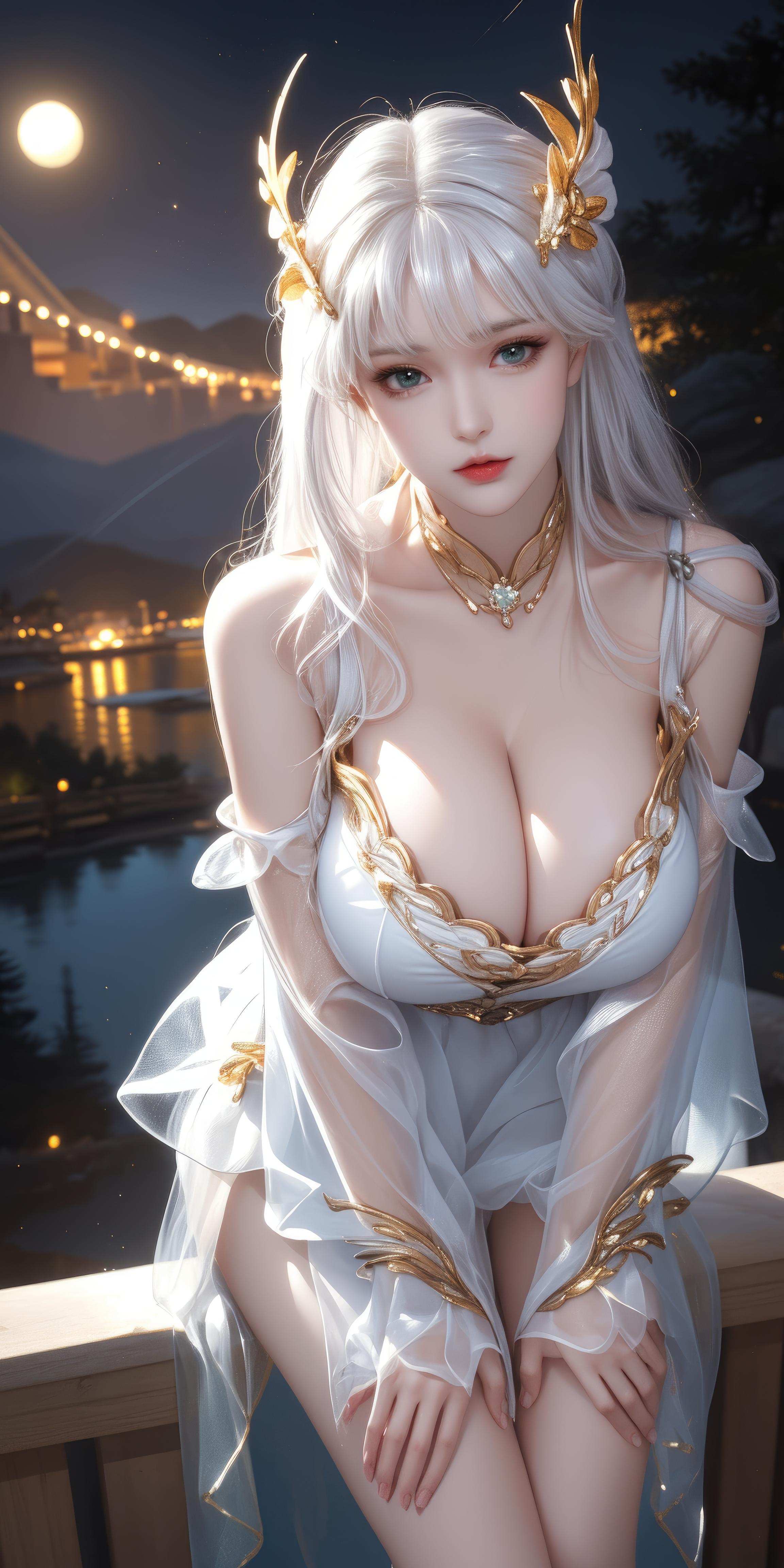Cô Gái Anime Tạo Bởi AI - [拟真写实] 貂蝉 Vũ Nữ Tóc Tím Trong Đêm Hè Vàng, Bikini Đen, Đường May Mở, Cảm Giác Mạnh Mẽ 66P