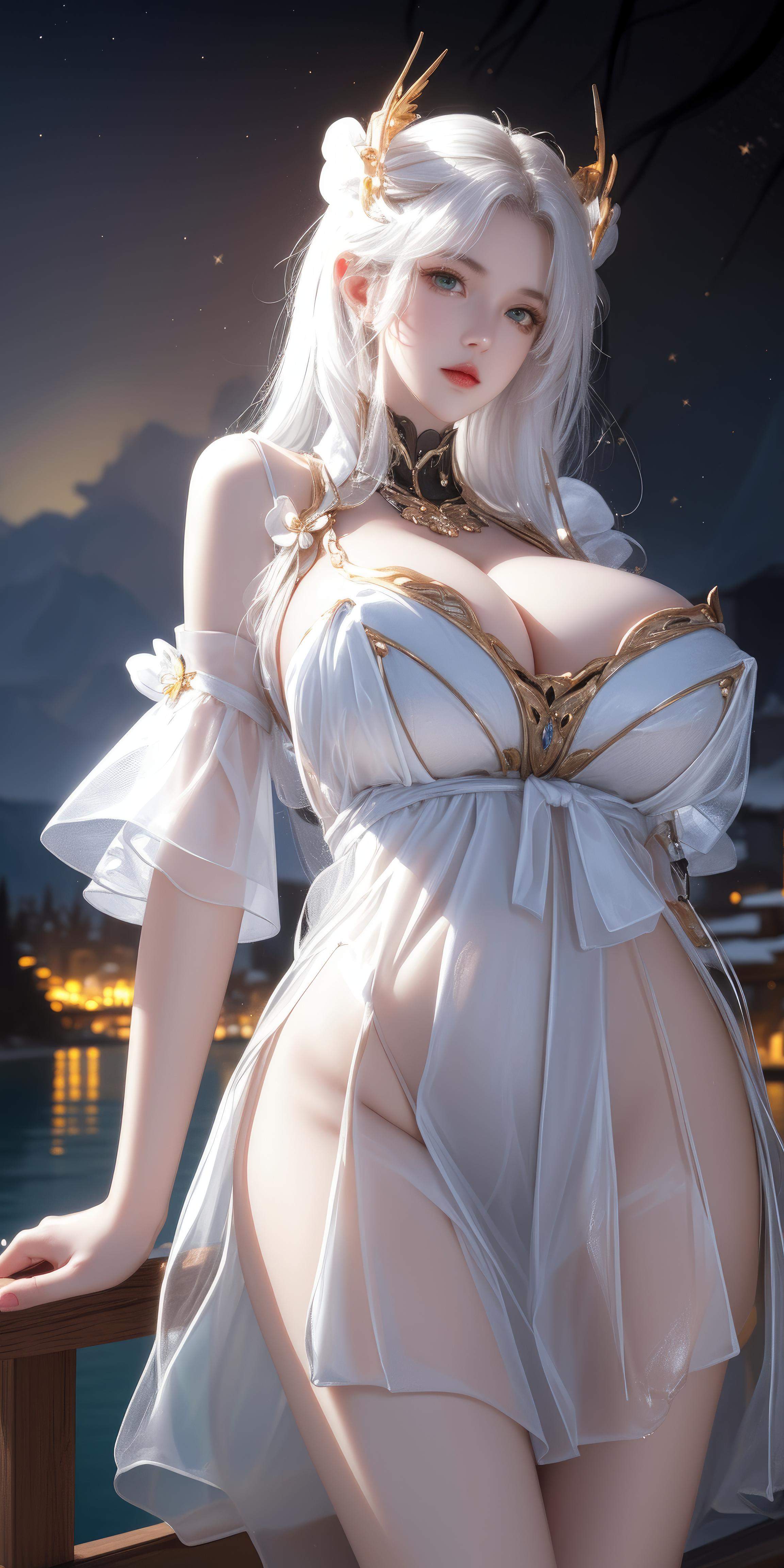 Cô Gái Anime Tạo Bởi AI - [拟真写实] 貂蝉 Vũ Nữ Tóc Tím Trong Đêm Hè Vàng, Bikini Đen, Đường May Mở, Cảm Giác Mạnh Mẽ 66P