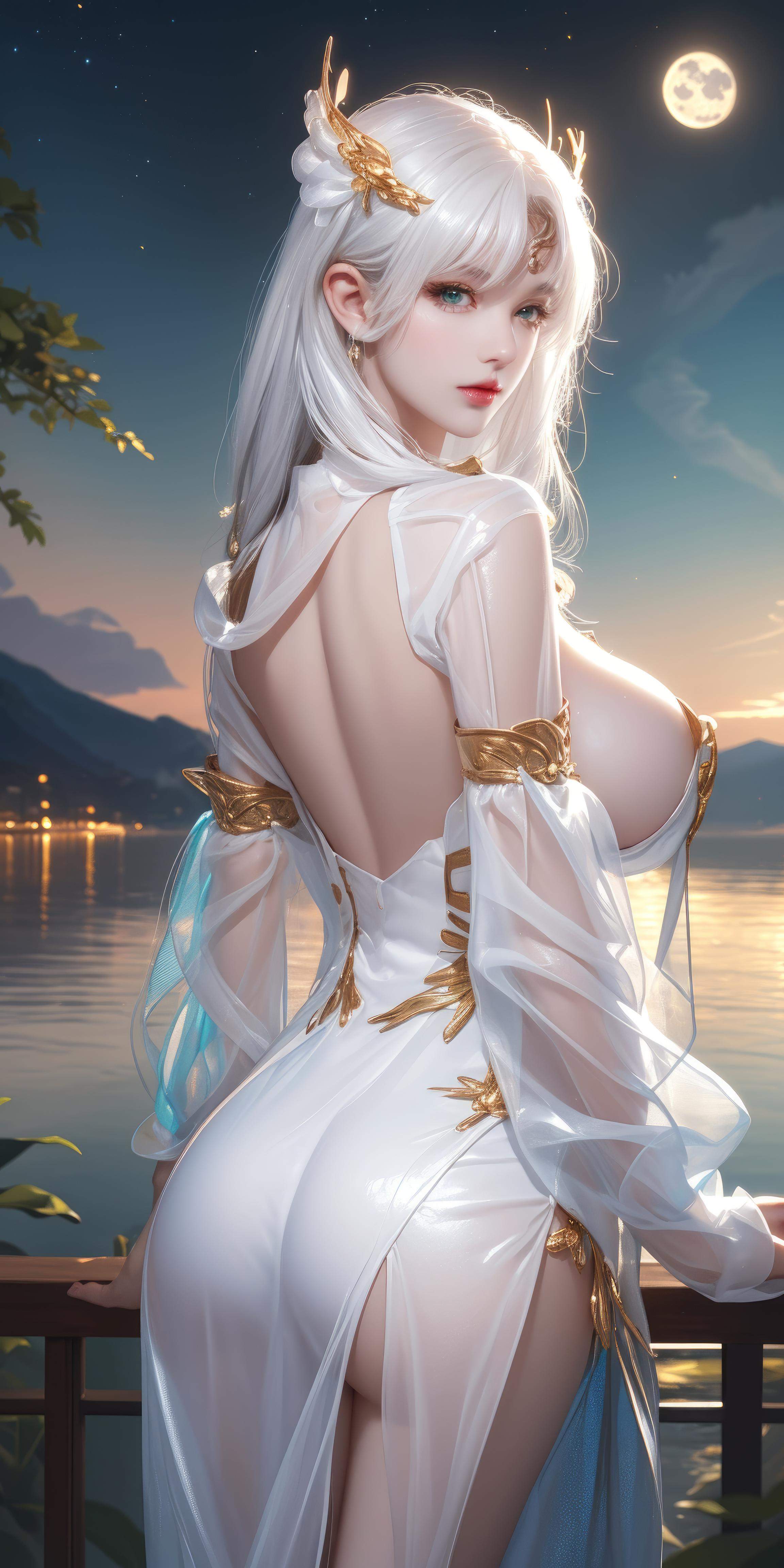 Cô Gái Anime Tạo Bởi AI - [拟真写实] 貂蝉 Vũ Nữ Tóc Tím Trong Đêm Hè Vàng, Bikini Đen, Đường May Mở, Cảm Giác Mạnh Mẽ 66P