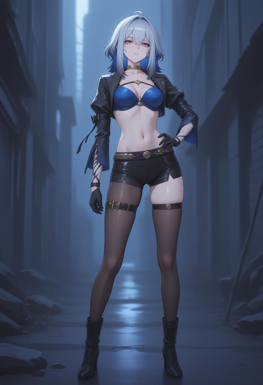 AI生成アニメ少女 - [2.5D] 嘉贝莉娜 Gabriella 金髪巨乳修道女 純白修道服オープンクロッチ黒ストッキング 極致肉感無修正 154P