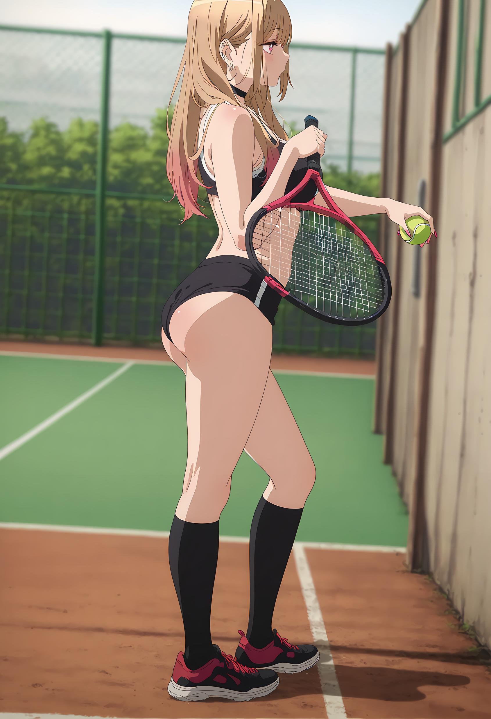 AI生成アニメ美少女 - [2D] 喜多川海梦 金髪巨乳コスプレイヤー 黒ストッキング開脚 各種衣装 153P